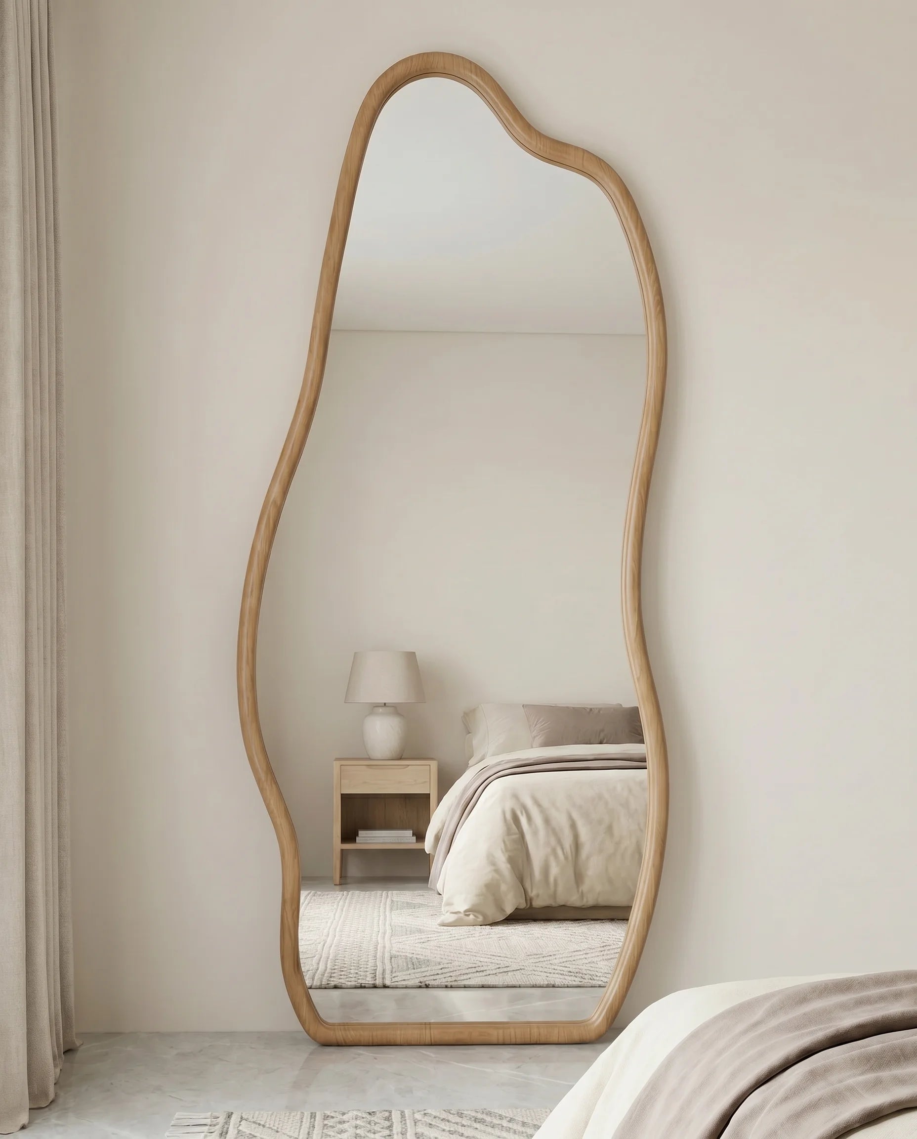 Hazel light brown wavy irregular dressing mirror
