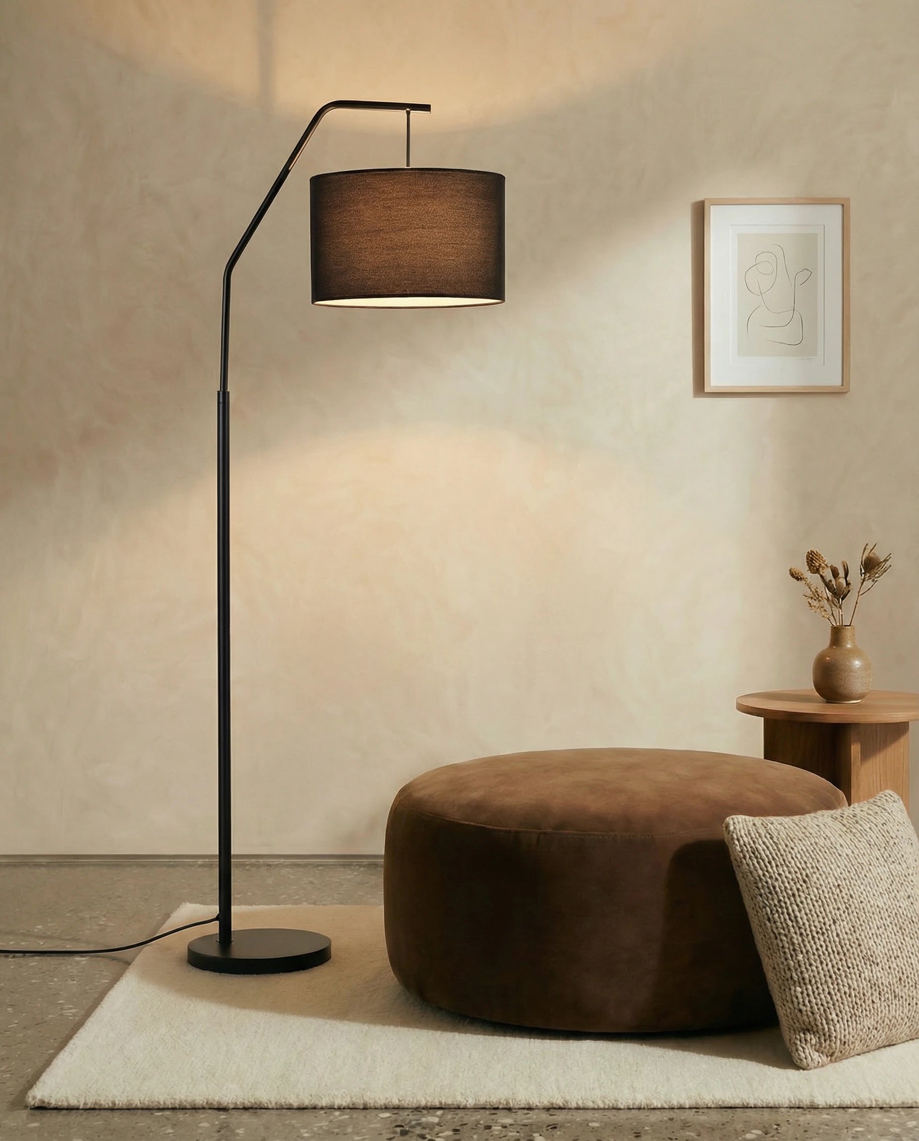 Hercules Industrial Black Standing Lamp