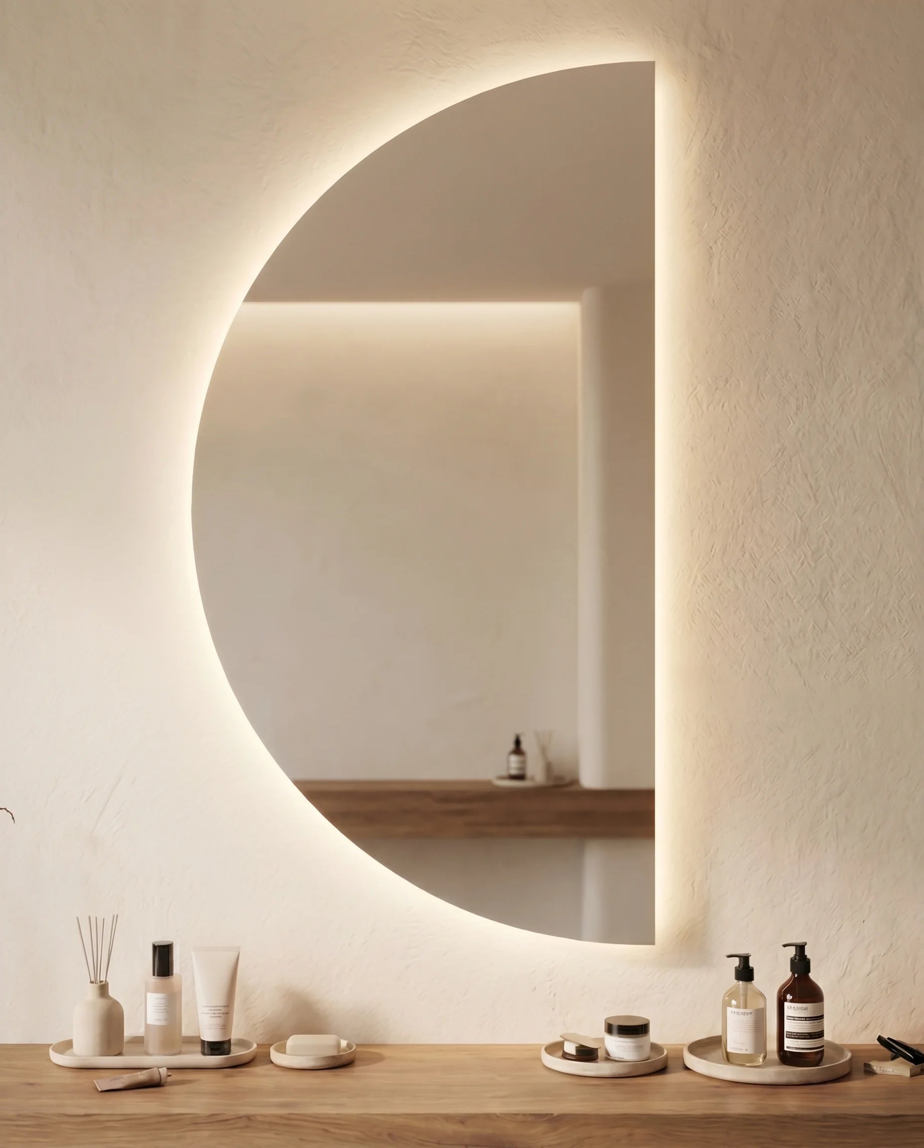 Hilal Backlit Half Moon Frameless Wall Mirror (LED)