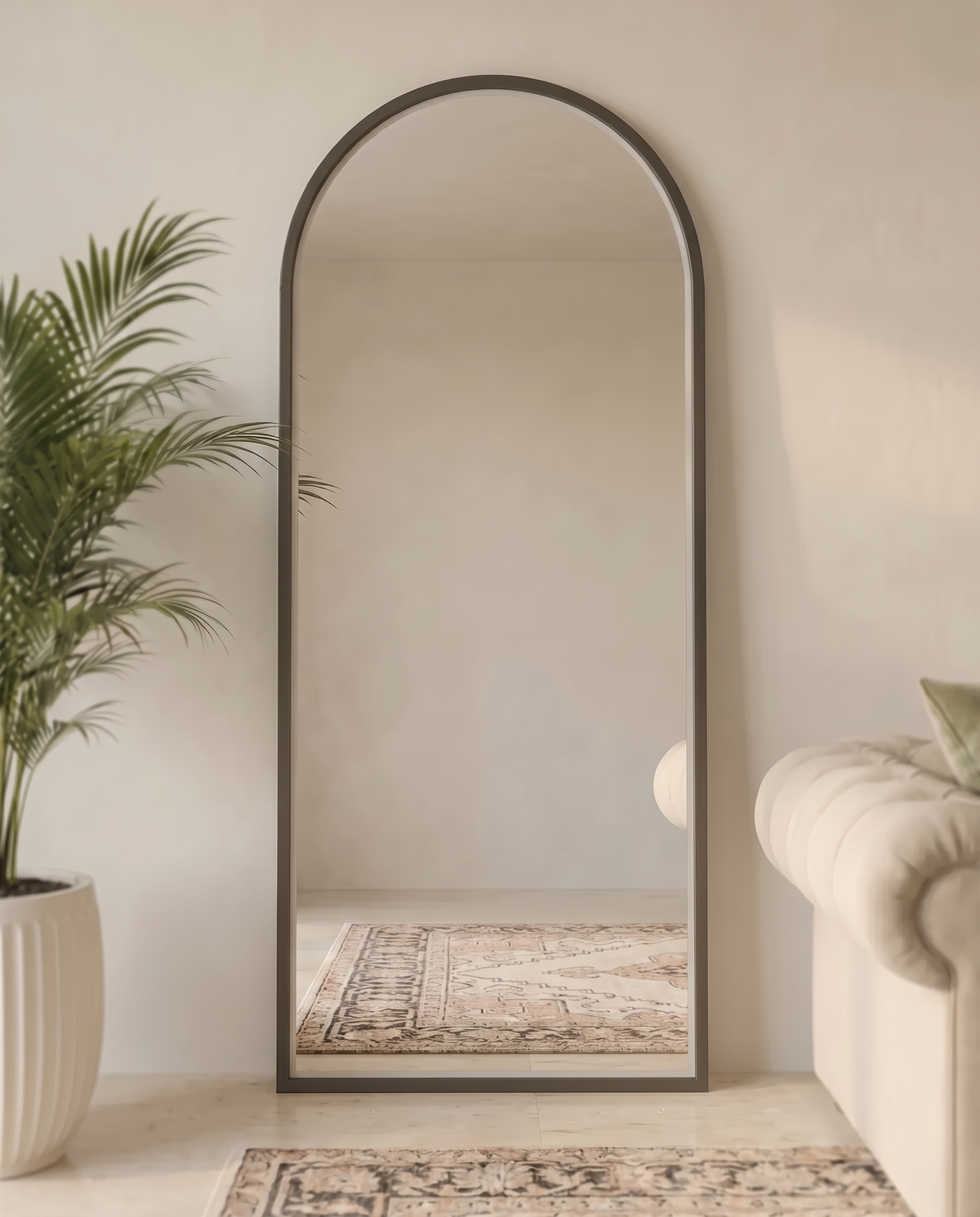 Black Inner Frame LED Arch Mirror in Dubai