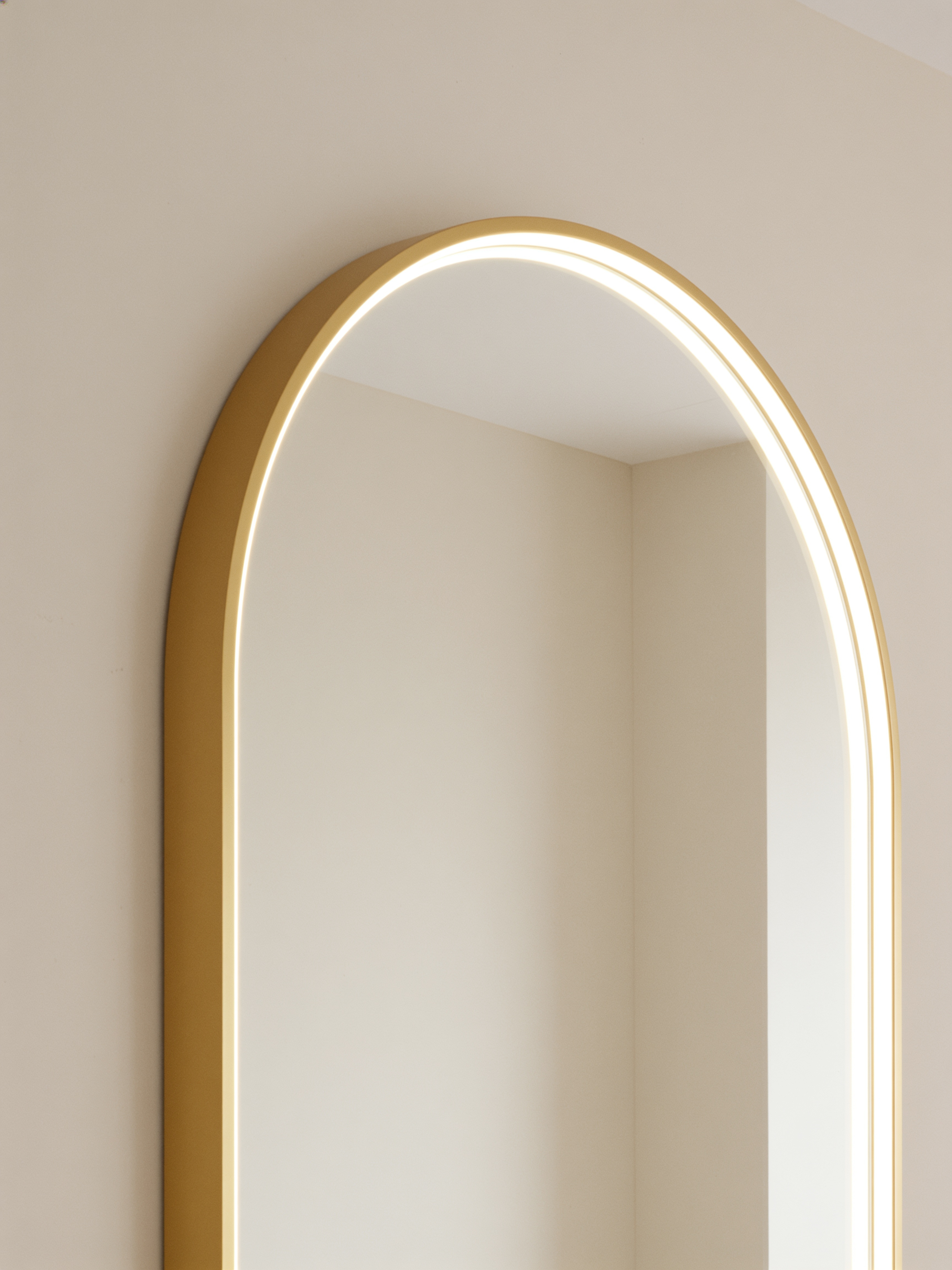 Iris Golden Inner Frame LED Arch Vanity Wall Mirror