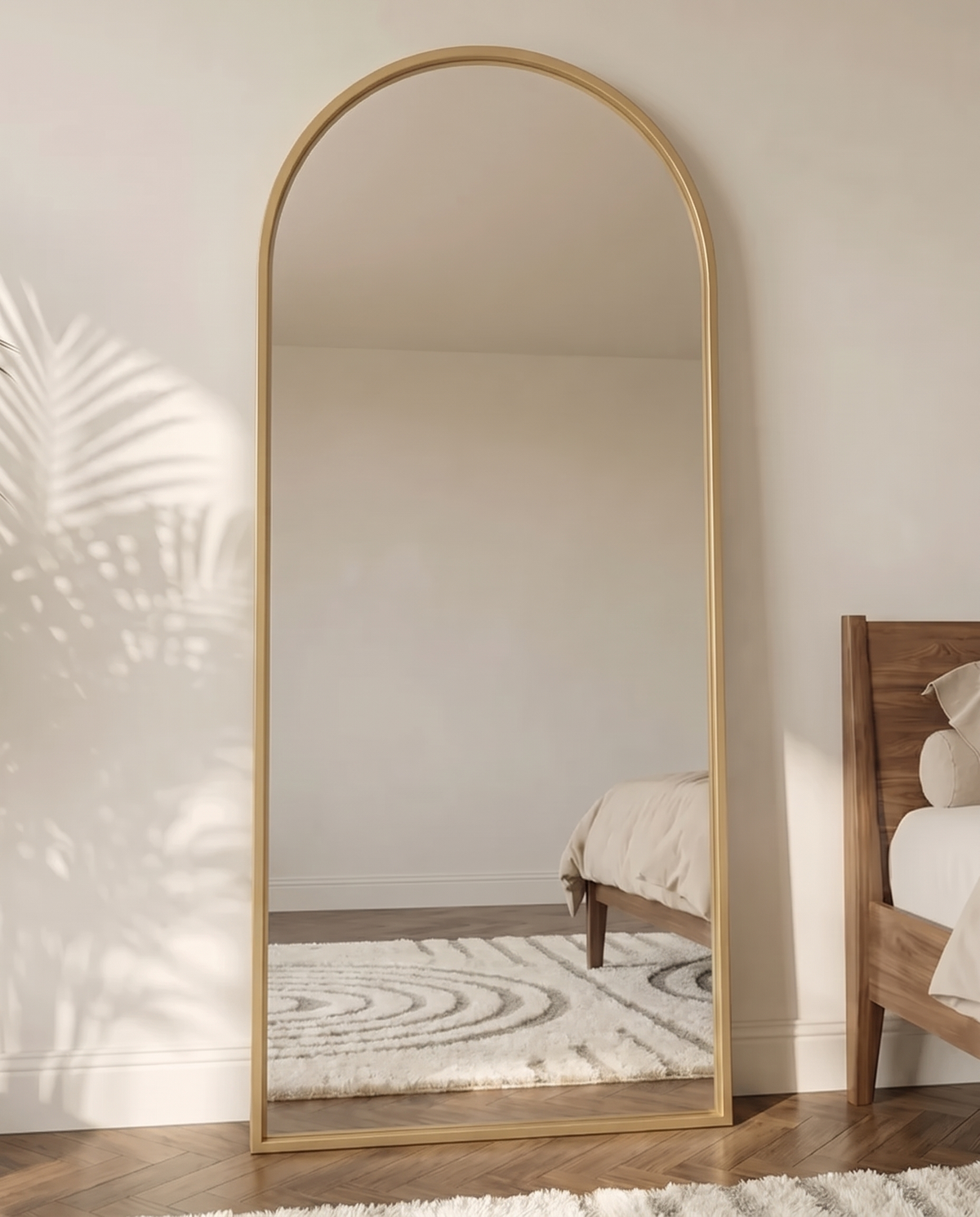 Golden Inner Frame LED Arch Mirror