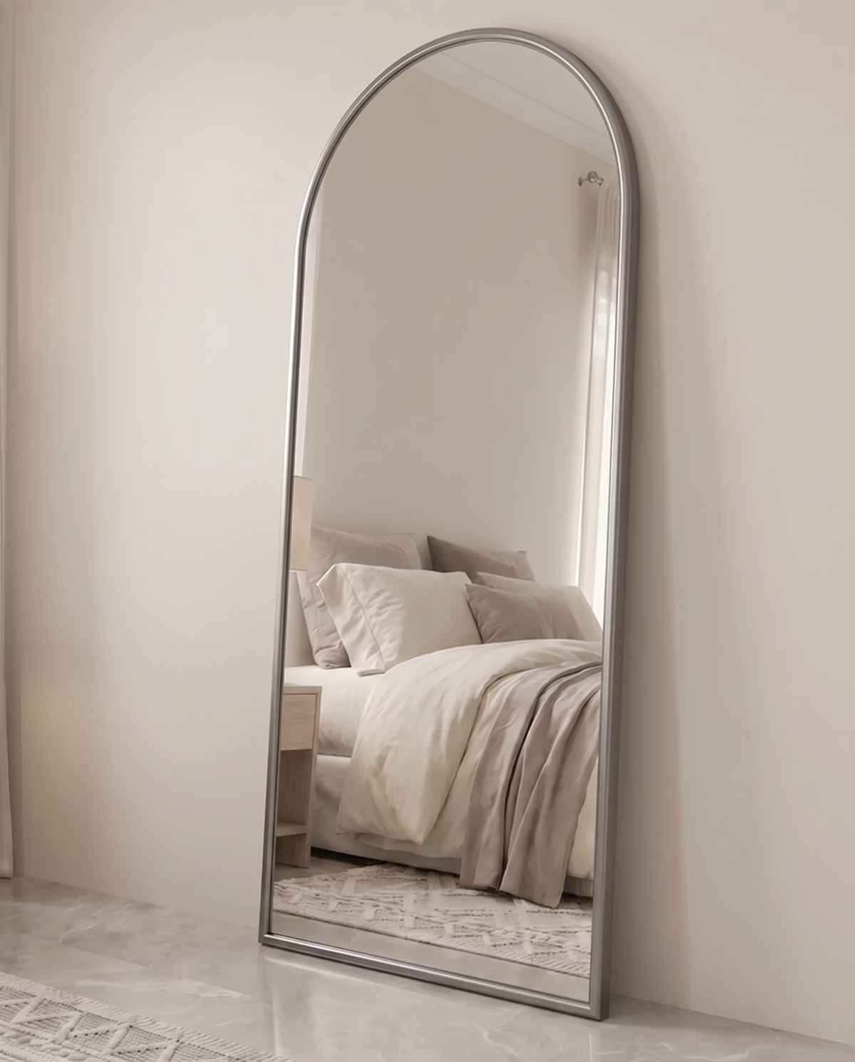 Silver Inner Frame LED Arch Mirror