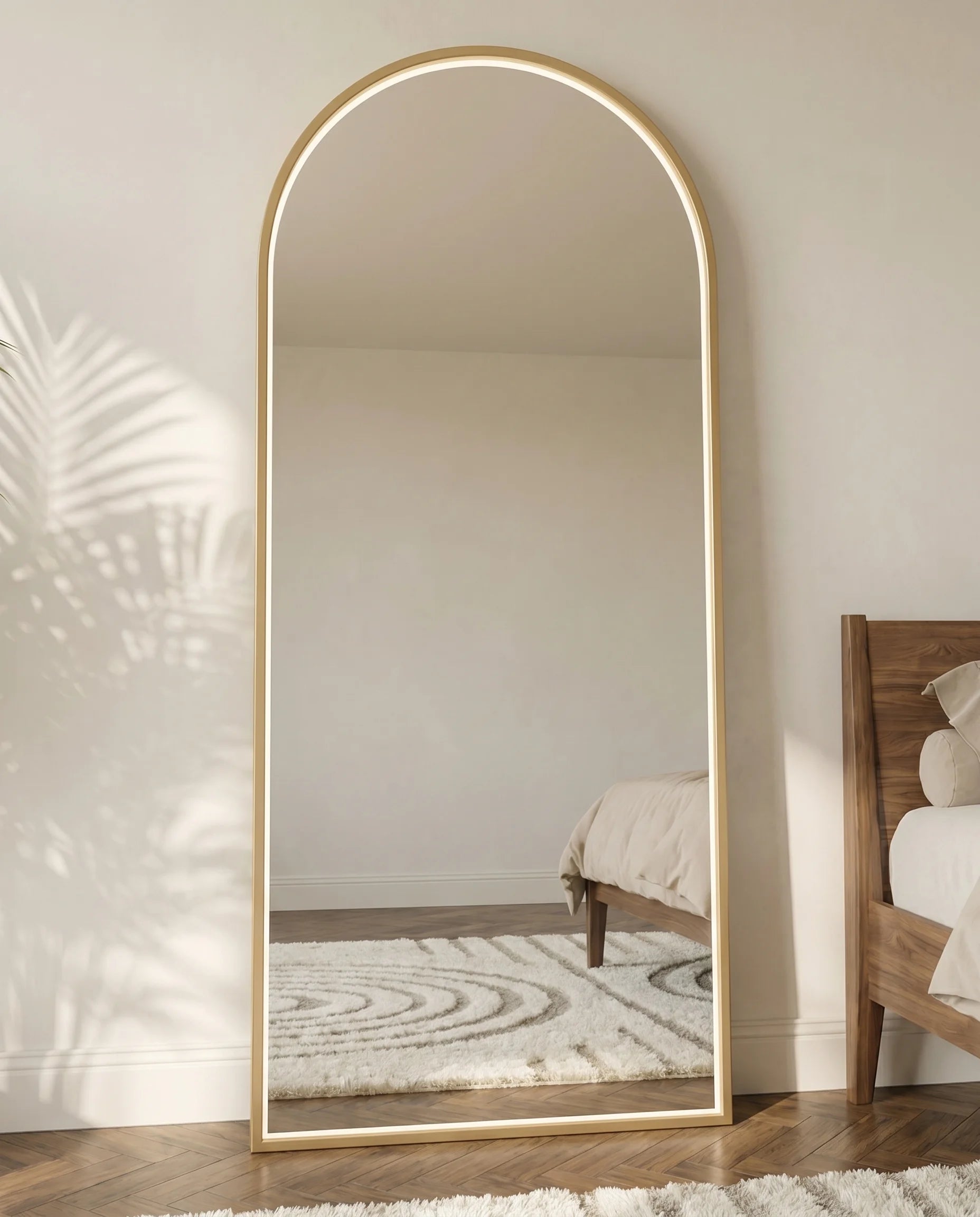Iris gold LED arch mirror