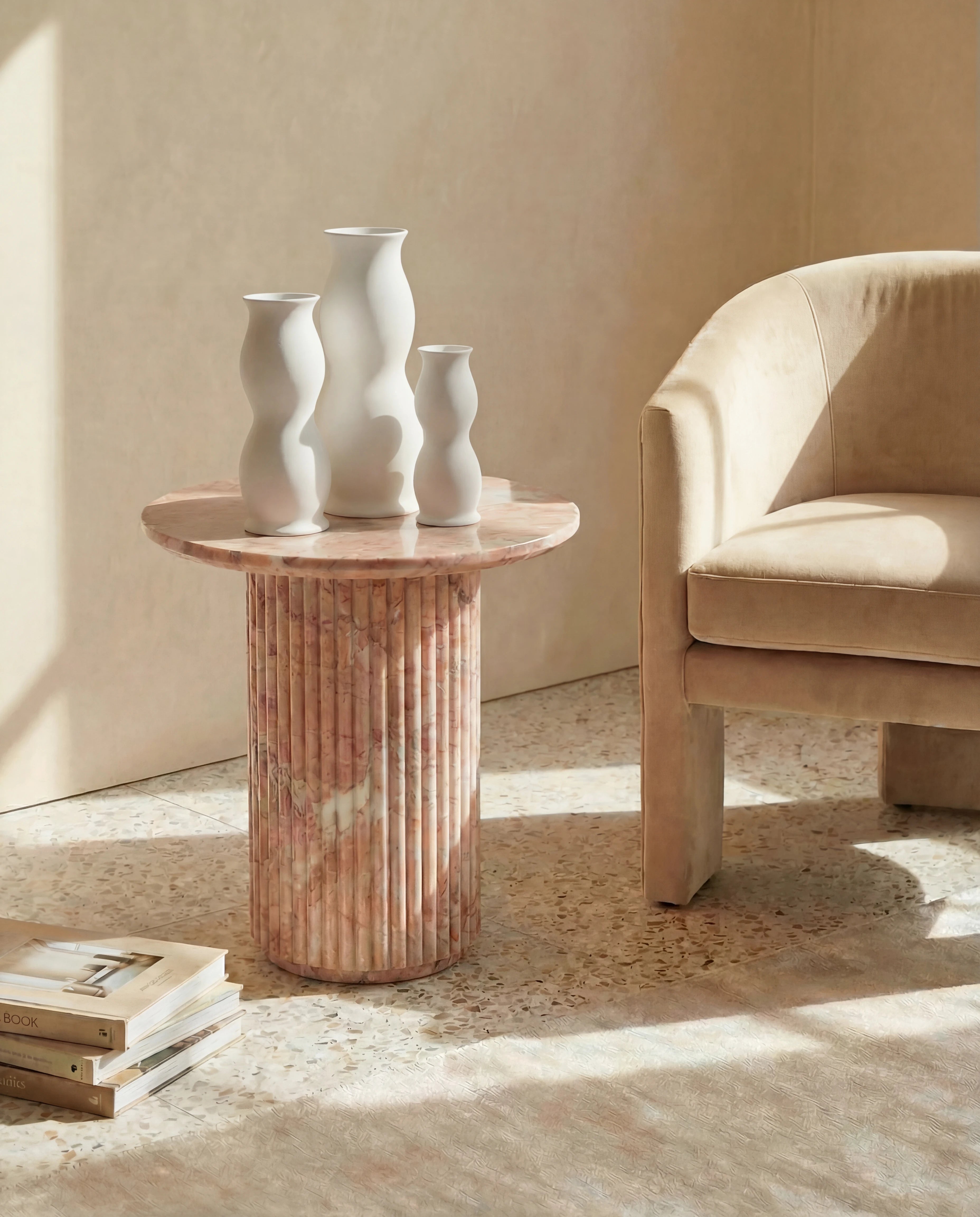 Ivorie Porcelain Hourglass Vase (Trio Set)