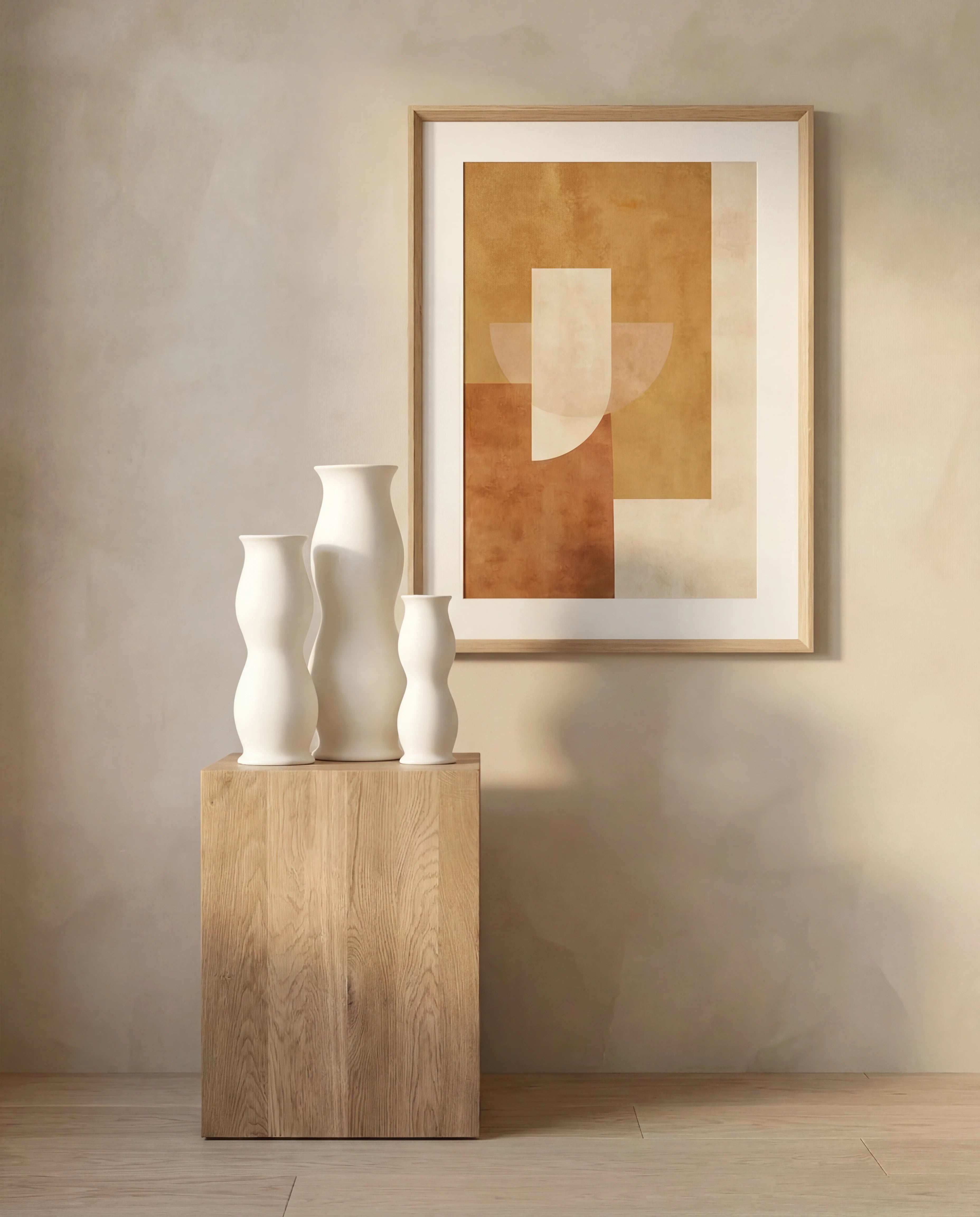 Ivorie Porcelain Hourglass Vase (Trio Set)