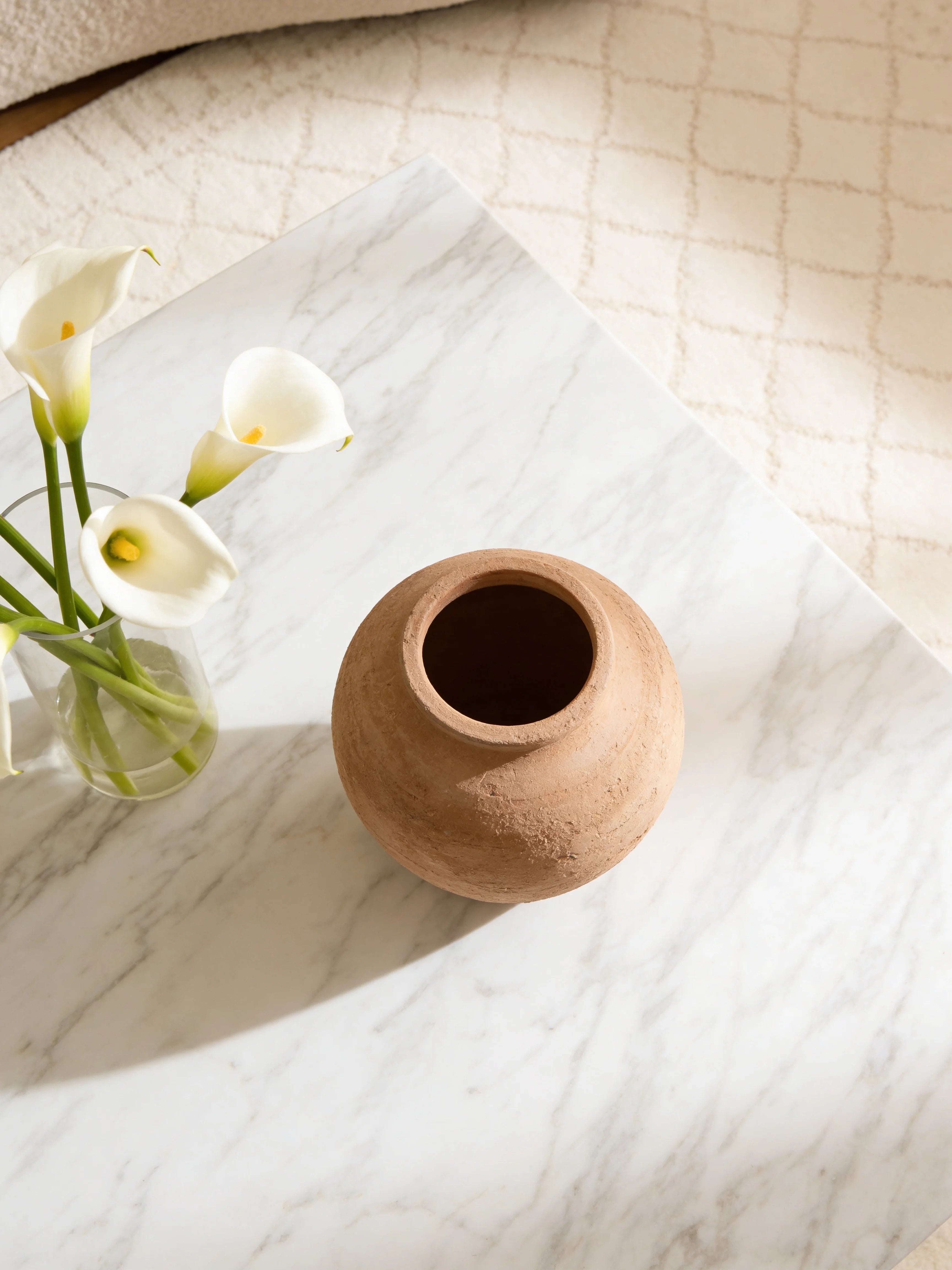 Ivory Carrara Marble Coffee Table