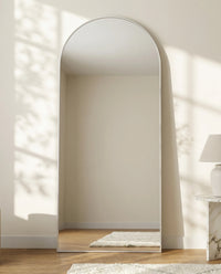Juliette Tall Silver Framed Arch Wall Mirror