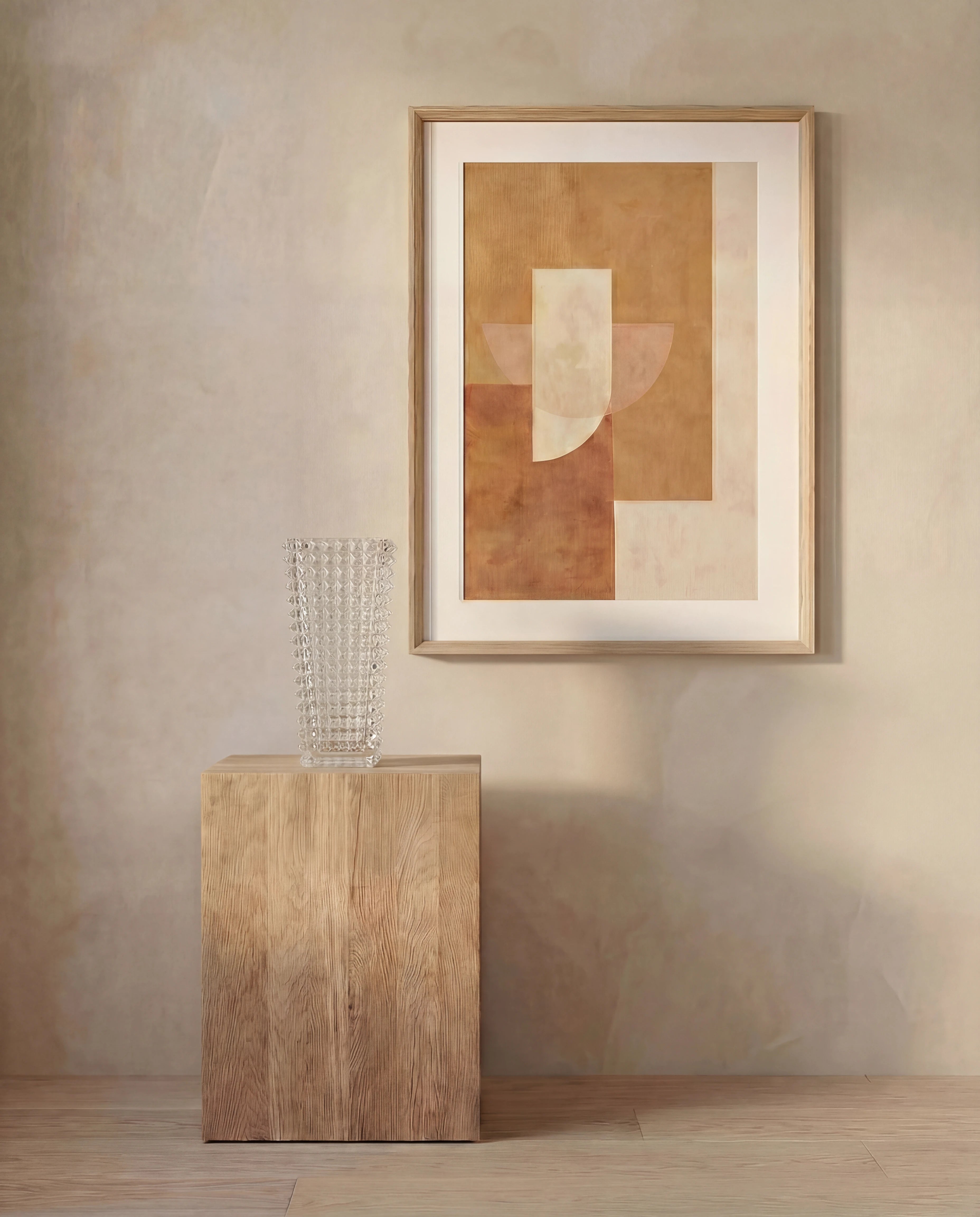 Kara Edge Geometric Crystal Glass Vase