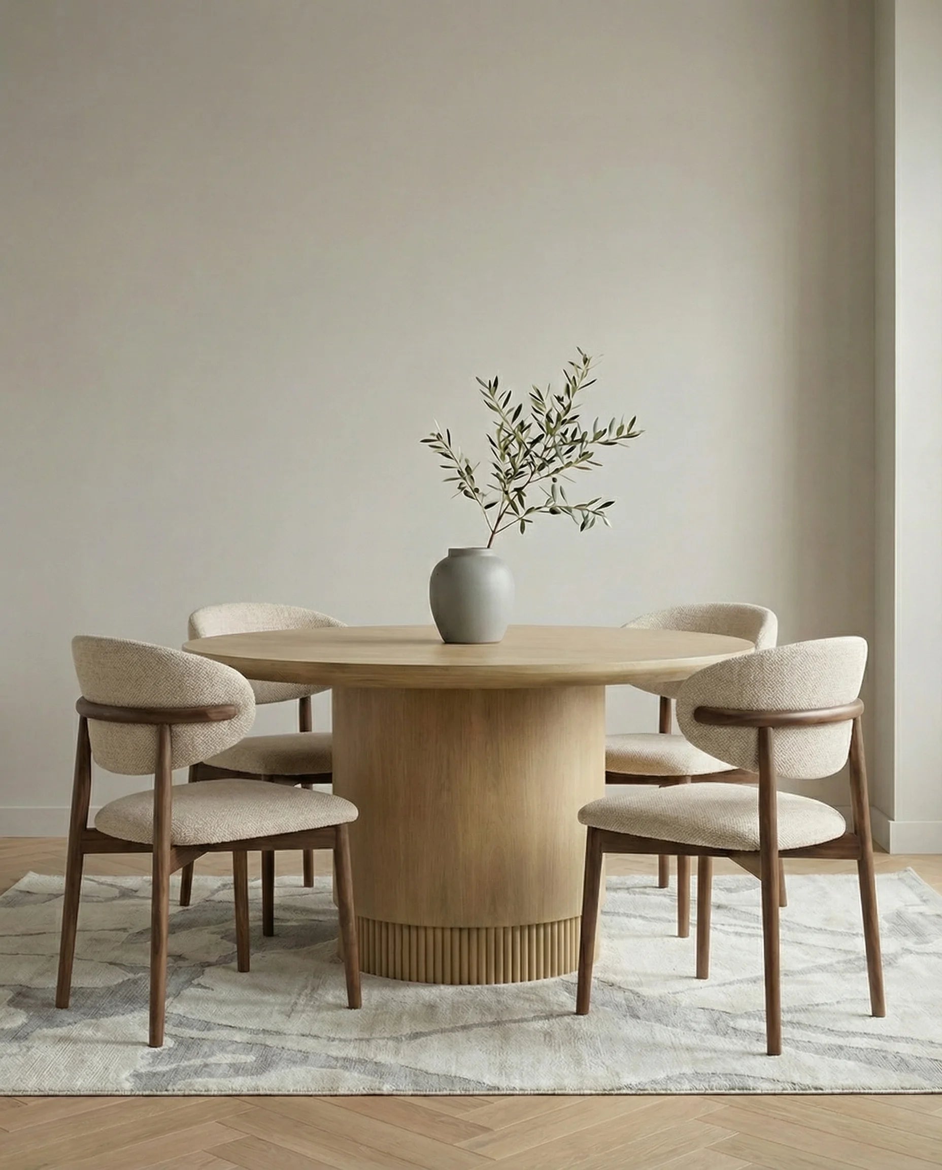 Katrin Scandinavian beige dining chair in a Dubai dining room