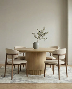 Katrin Scandinavian beige dining chair in a Dubai dining room