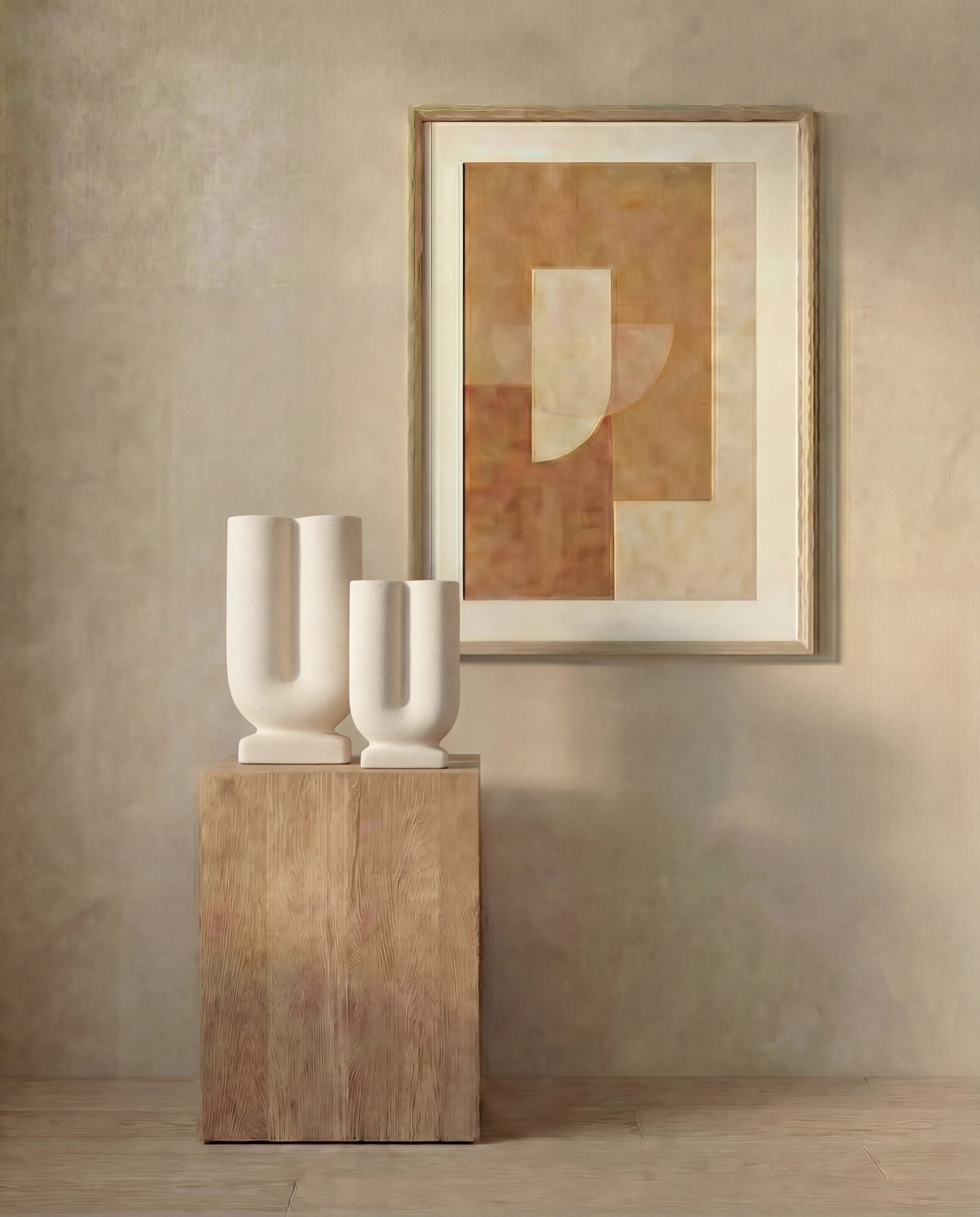 Kora White U-Shaped Ceramic Vase