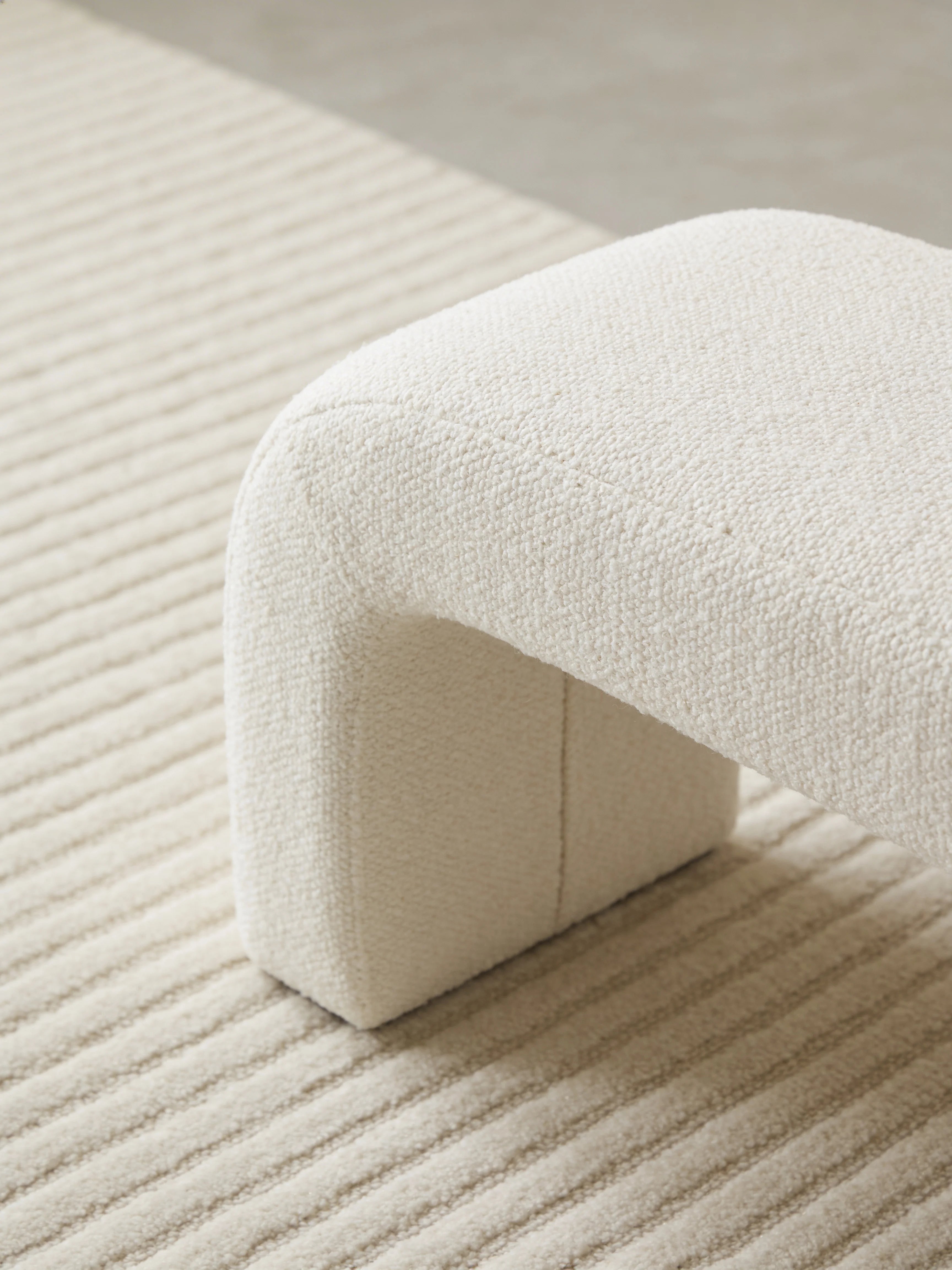 Largo Bouclé Ottoman Bench