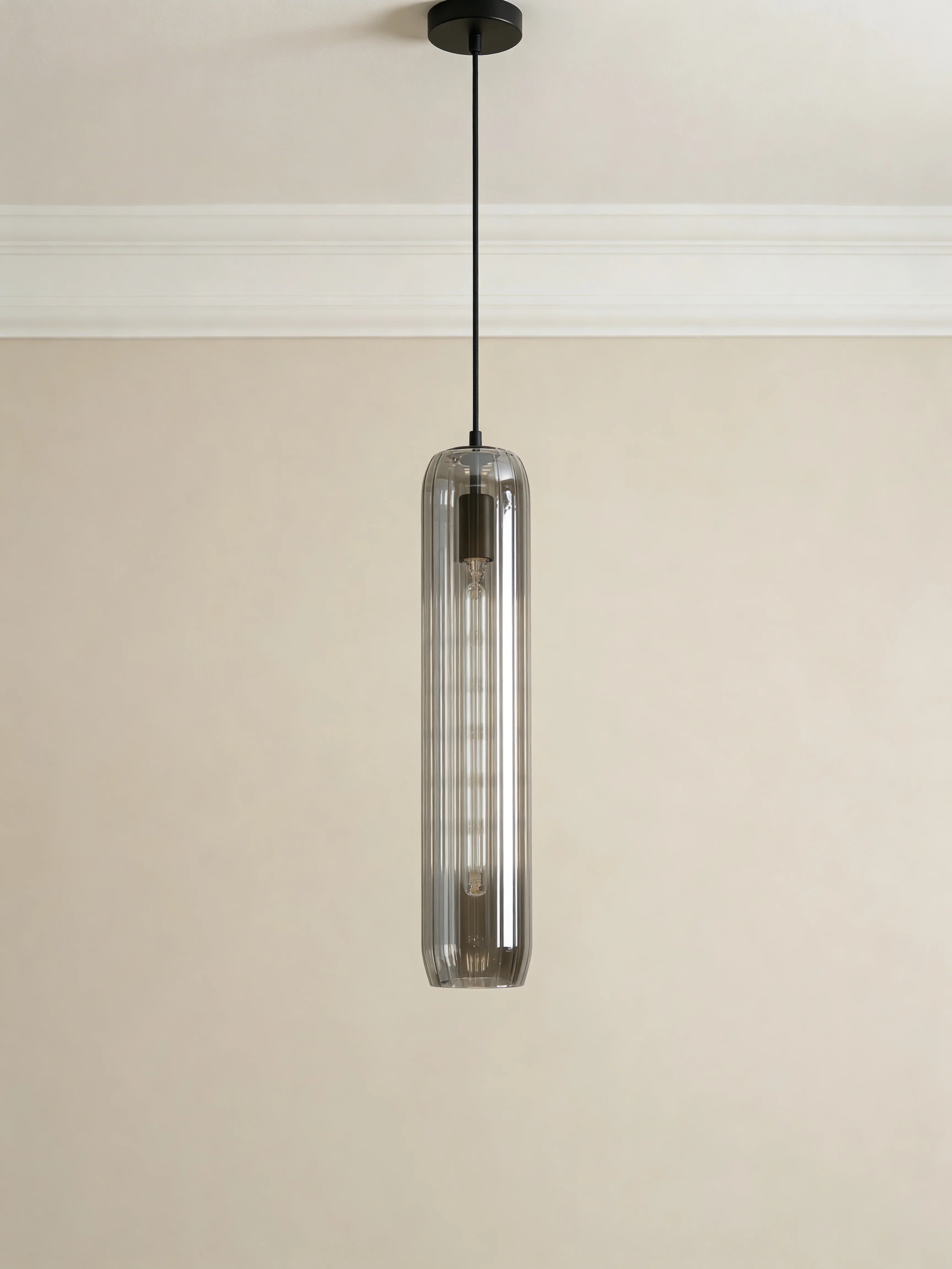 Lavish Glass & Copper Pendant Lamp for Hallways