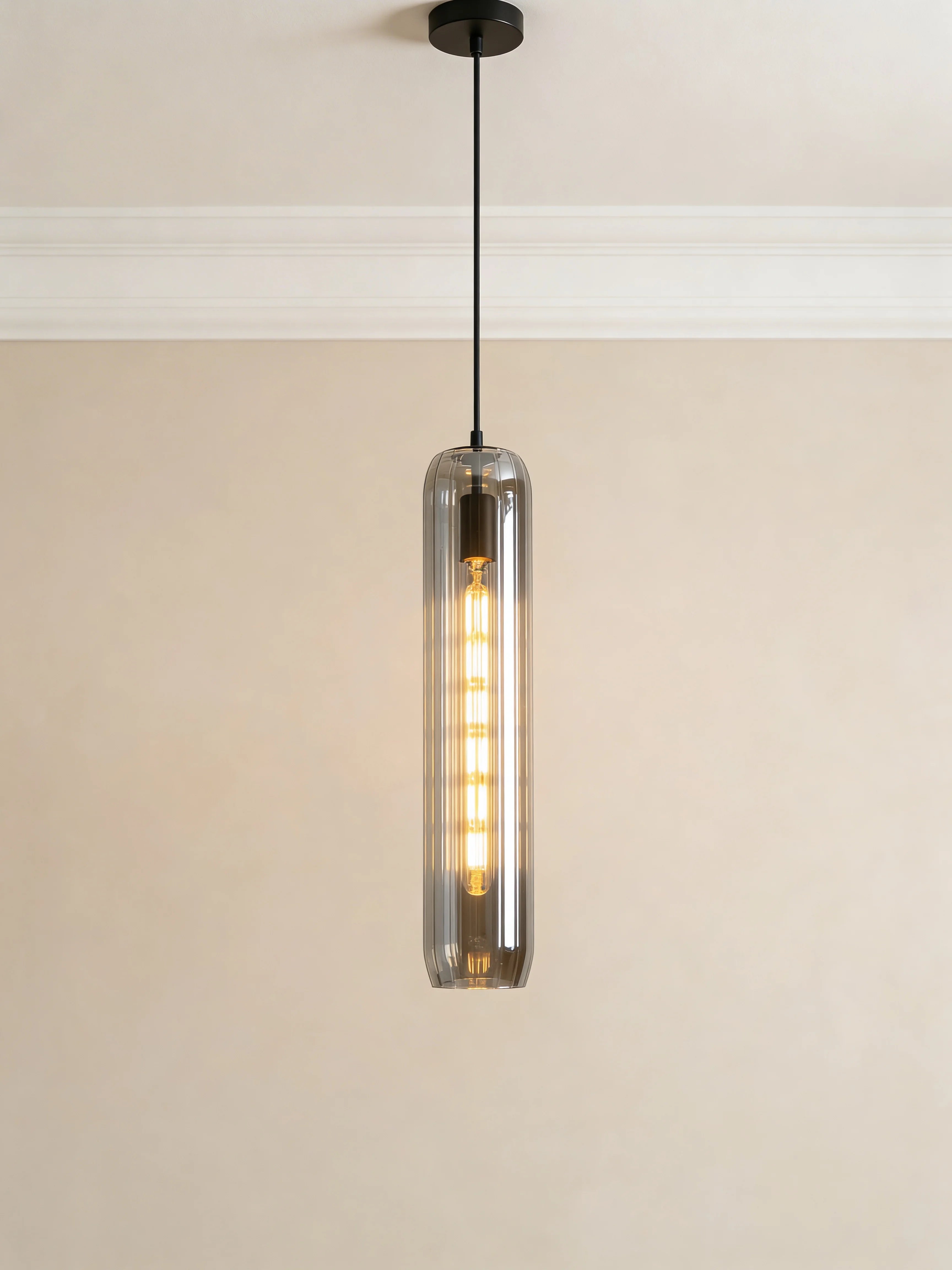 Lavish Glass & Copper Pendant Lamp for Hallways