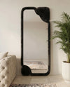 Leyla black flannelette full-length wall mirror