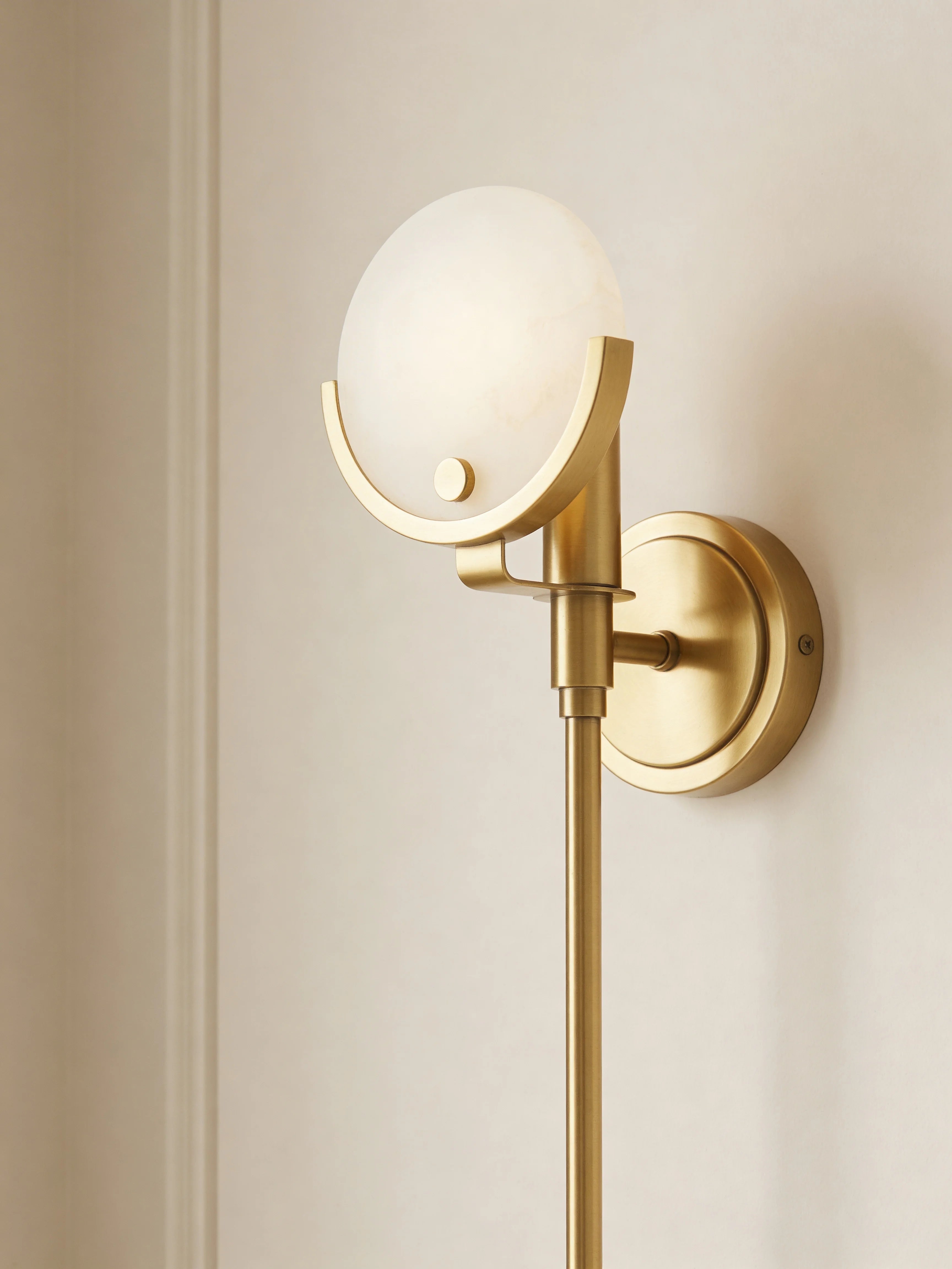 Lily White Marble & Brass Wall Sconce