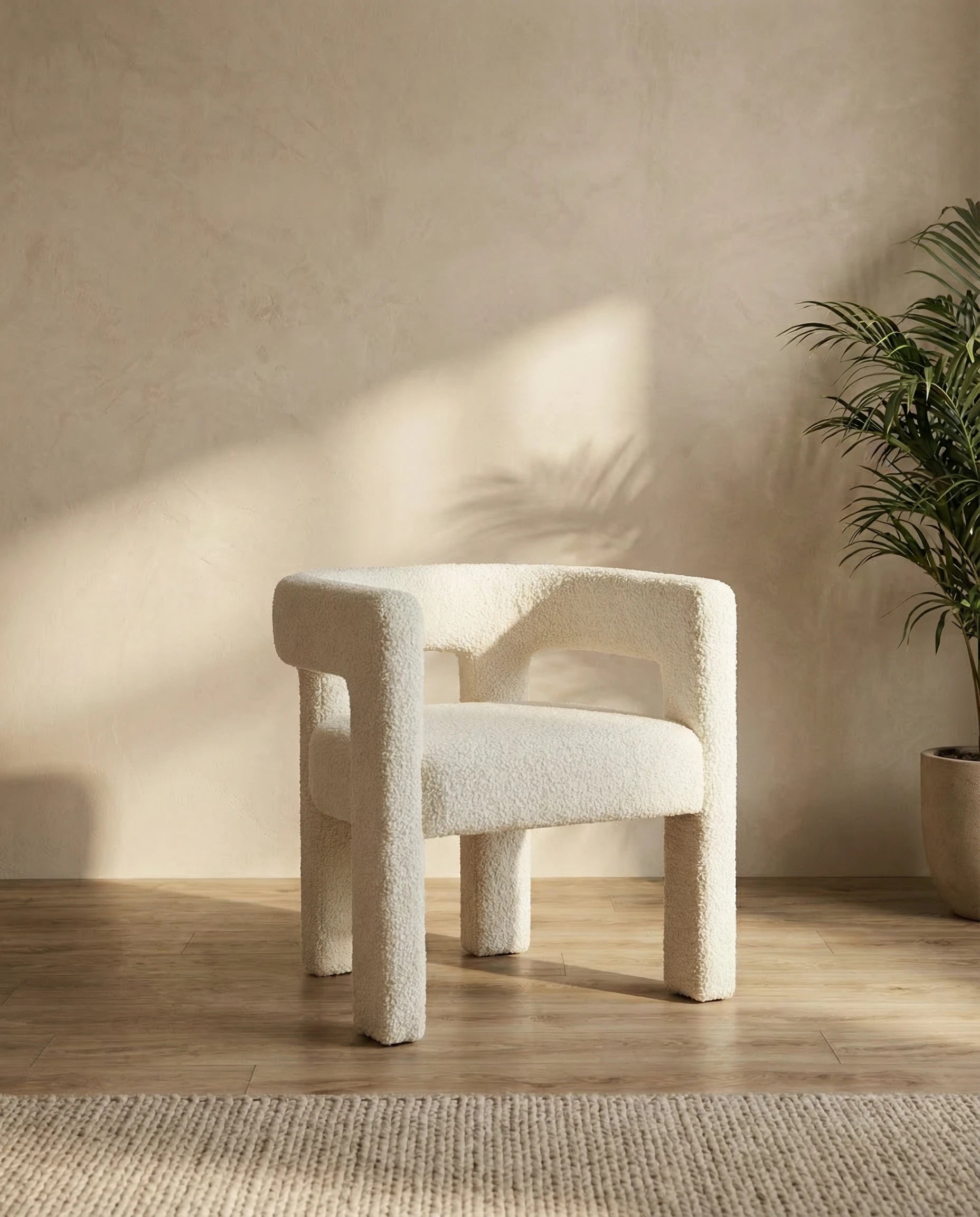 Liza Ivory Boucle Accent Chair