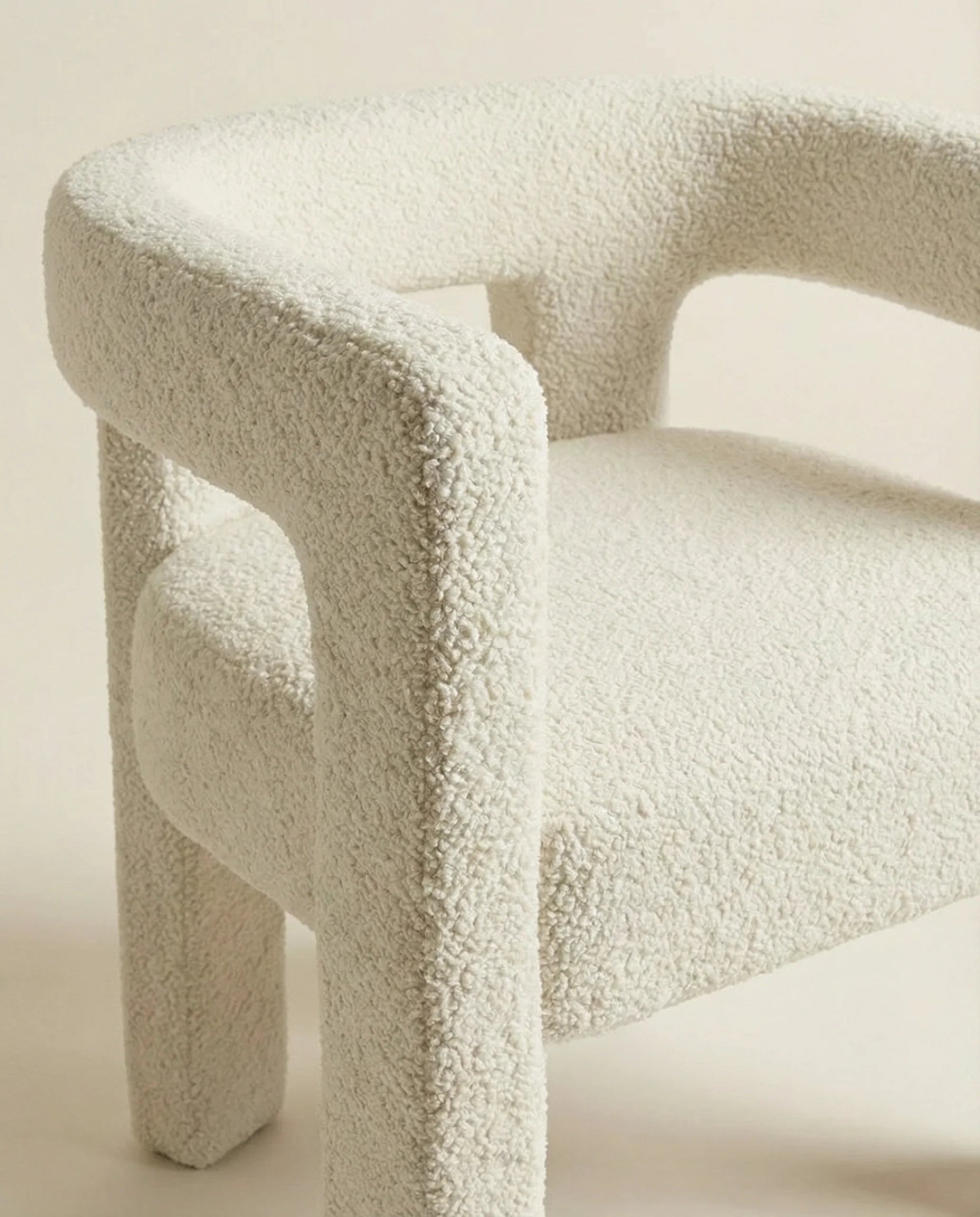Liza Ivory Boucle Accent Chair