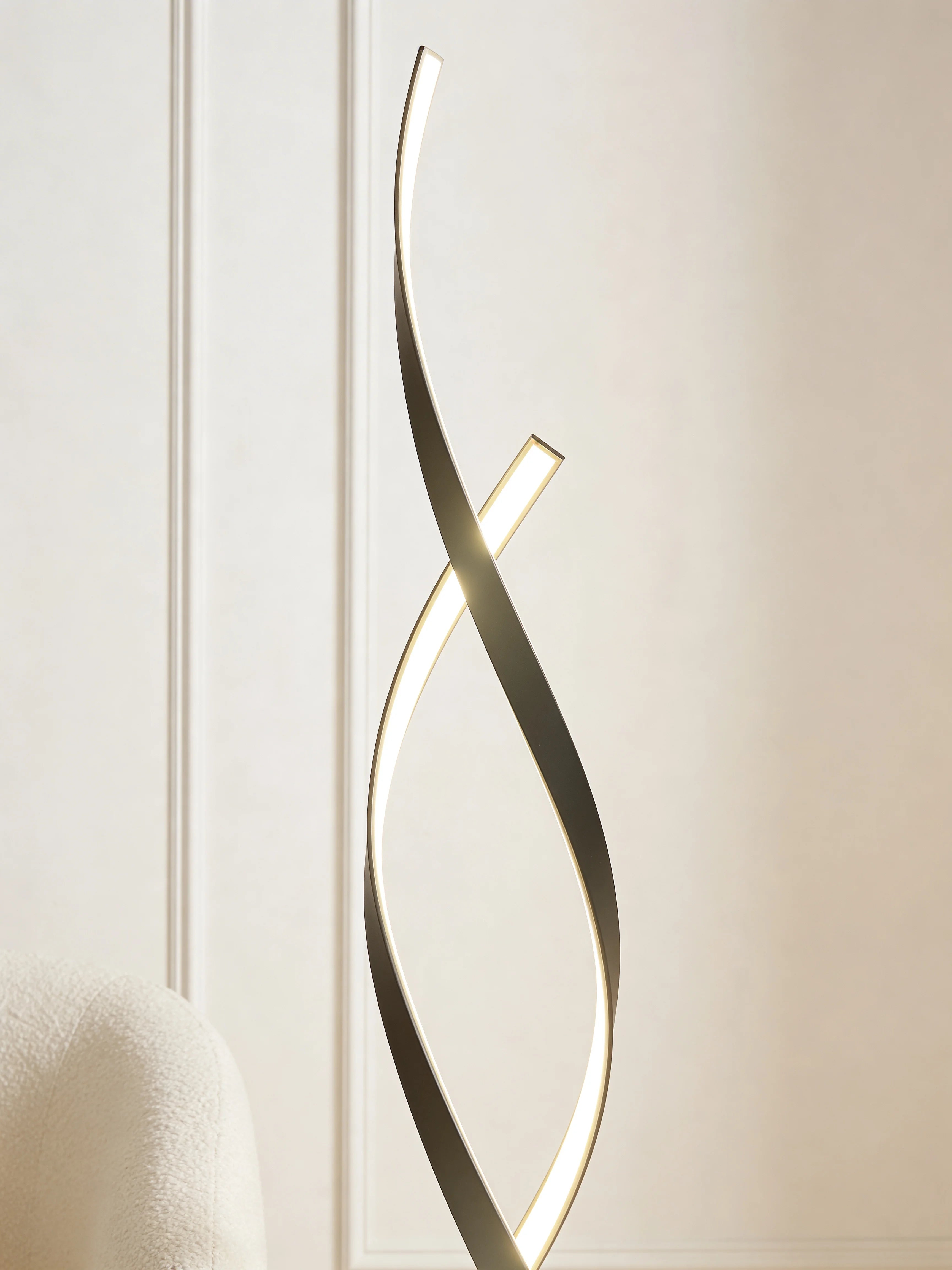 Luca Black Spiral Aesthetic Floor Lamp