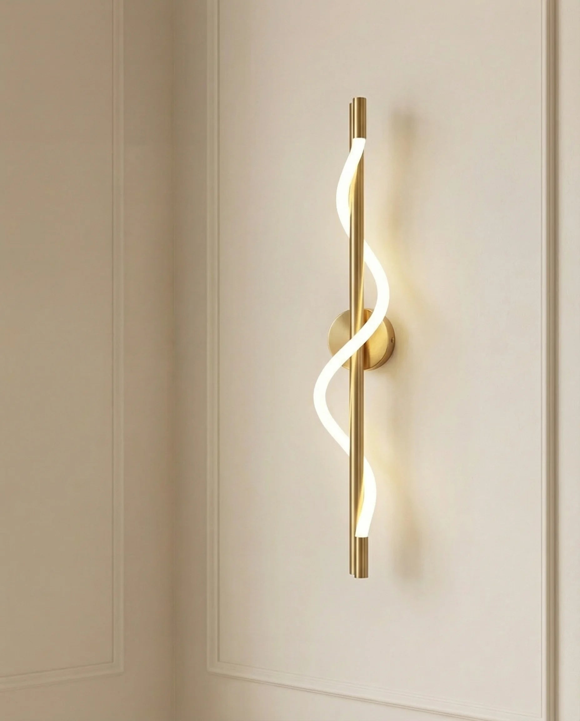 Luca Gold Spiral Metal Wall Lamp