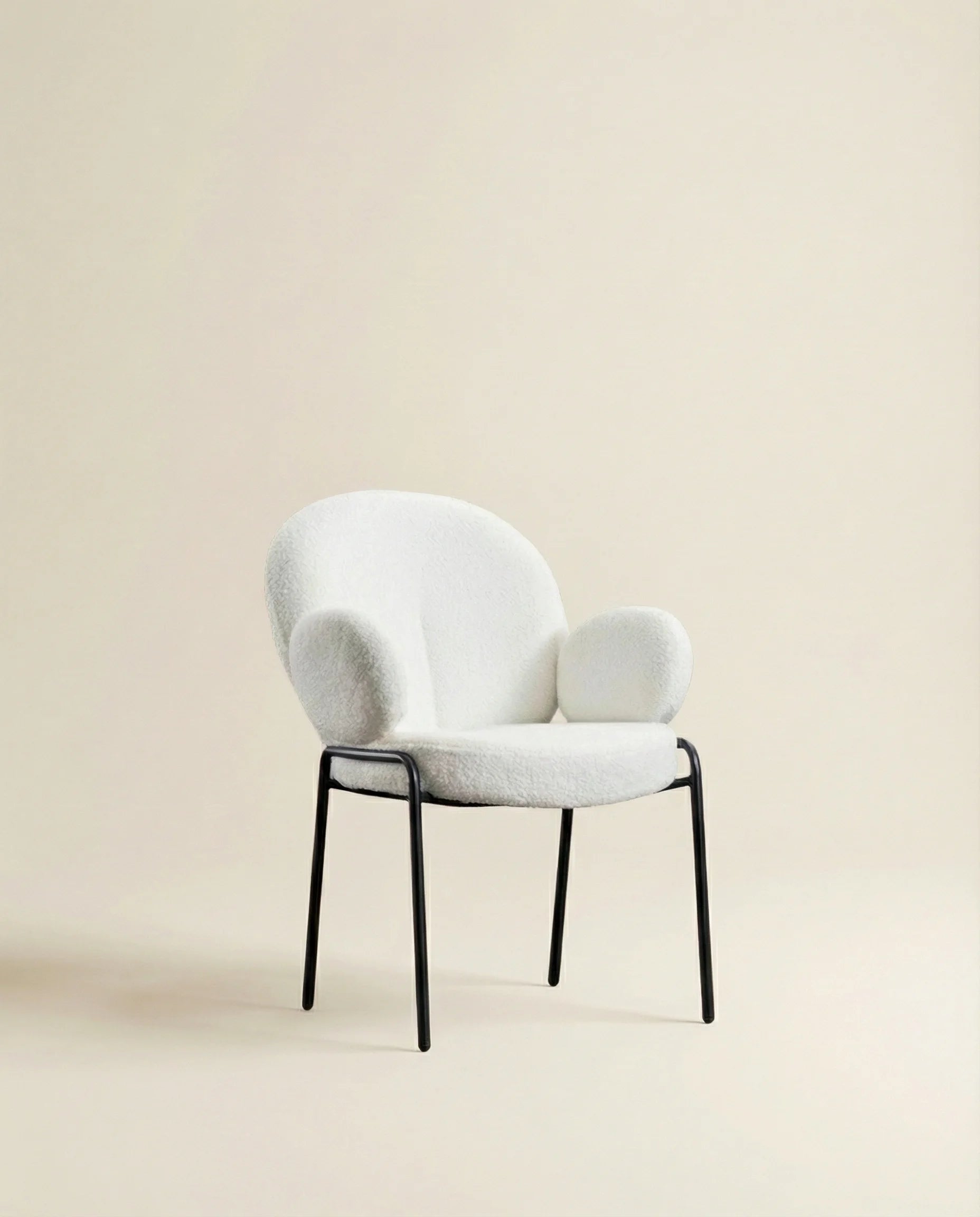 Lucia White Boucle Armchair