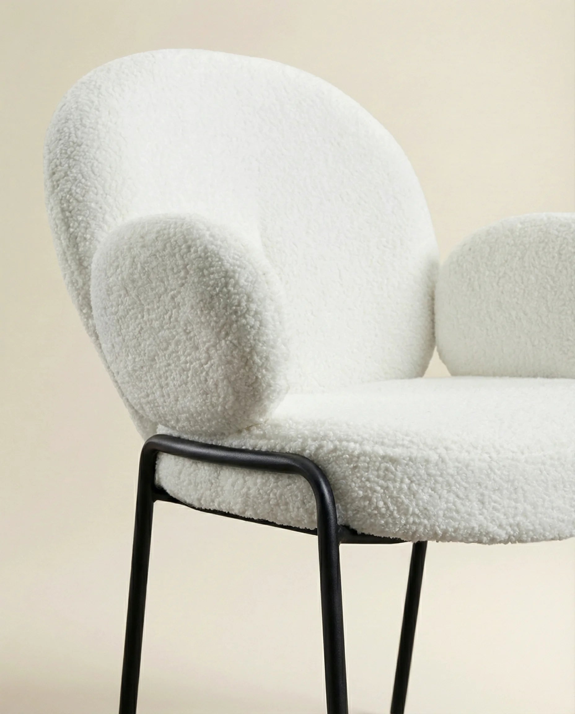 Lucia White Boucle Armchair
