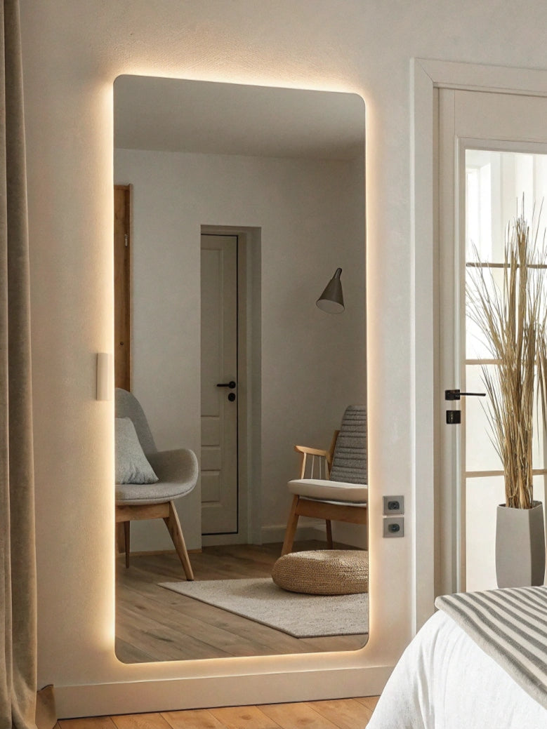 Lumina Full Length Backlit Frameless XL Mirror with Rounded Corners