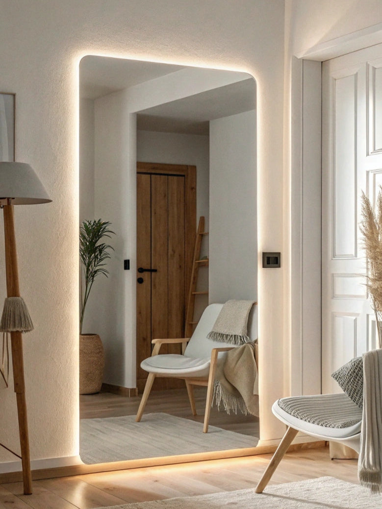 Lumina Full Length Backlit Frameless XL Mirror with Rounded Corners