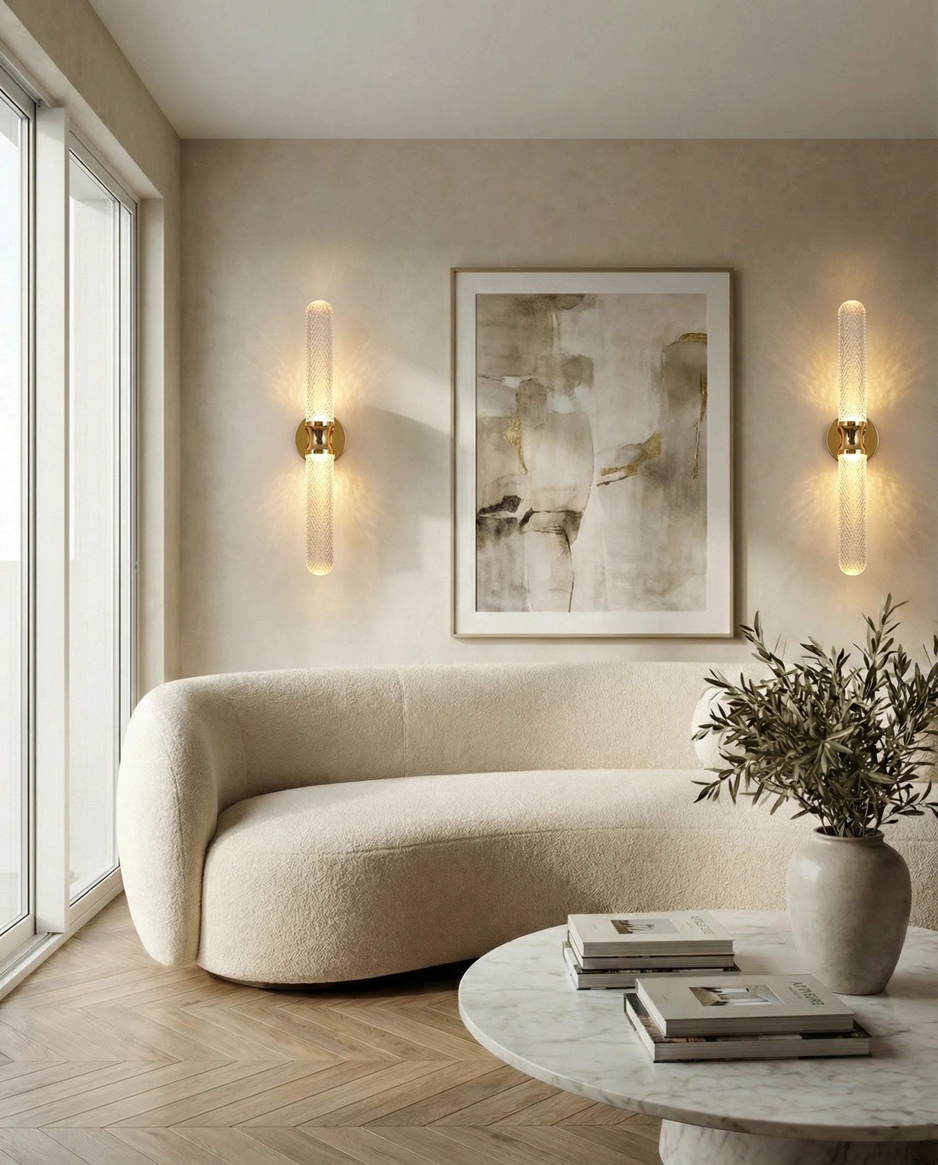 Luxe Acrylic Indoor Wall Lamp in Gold