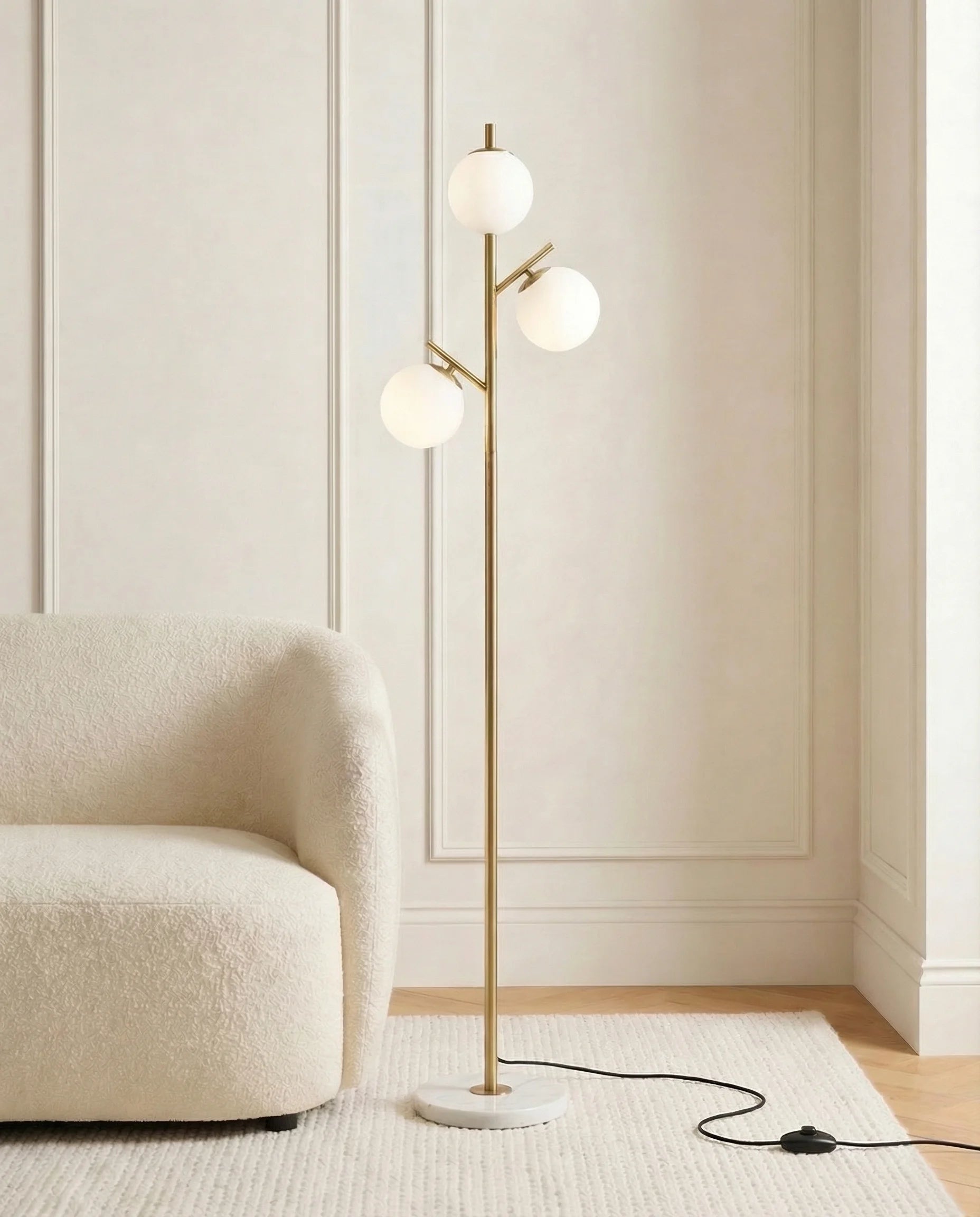 Luxury Gold Tri sphere Floor Lamp
