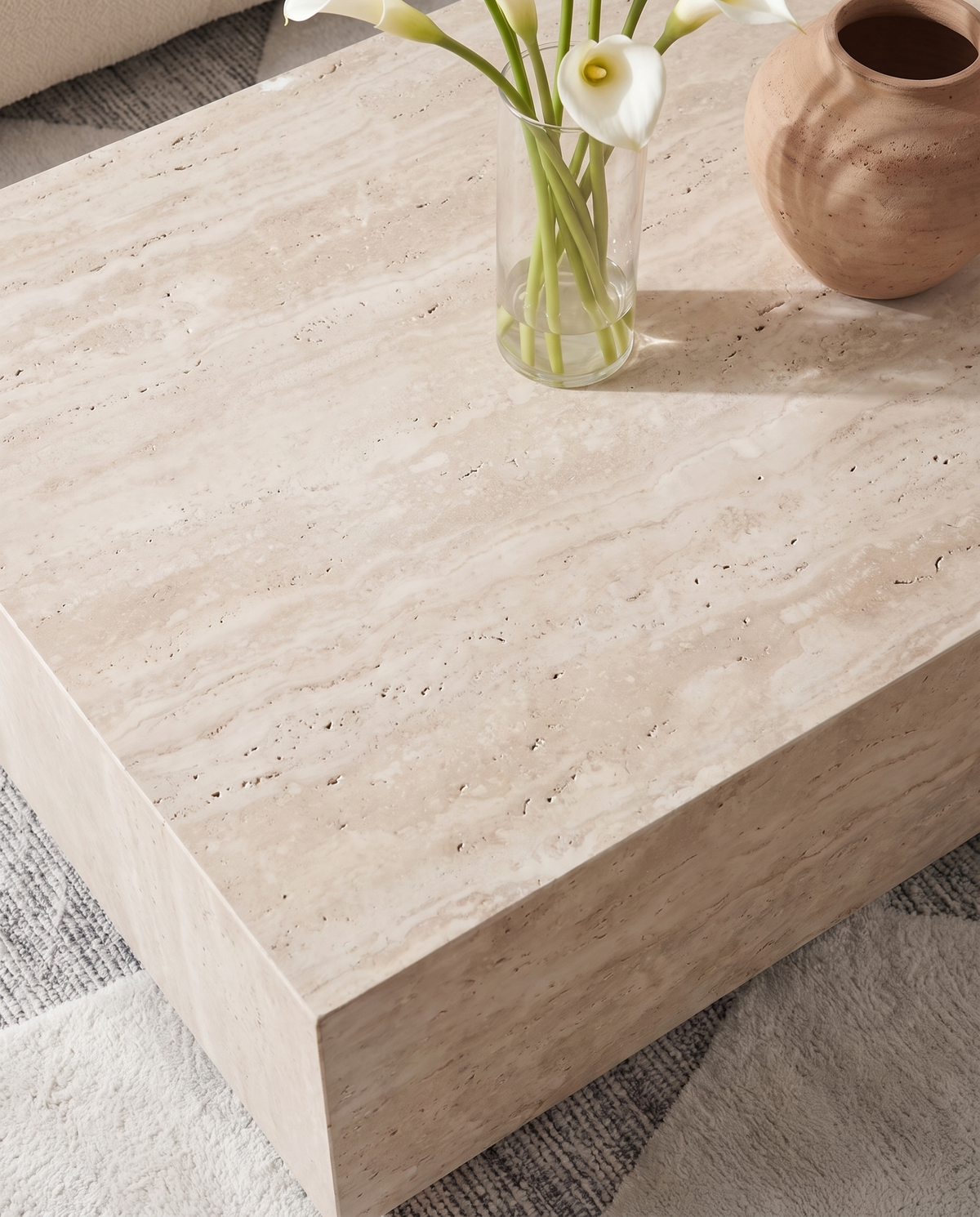 Maxime Travertine Floating Coffee Table