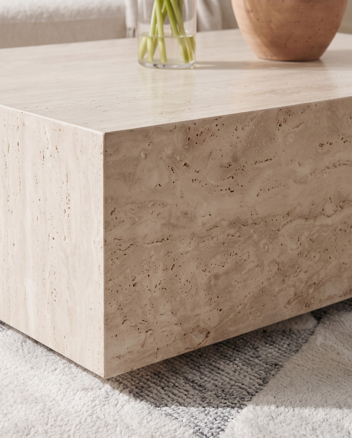 Maxime Travertine Floating Coffee Table