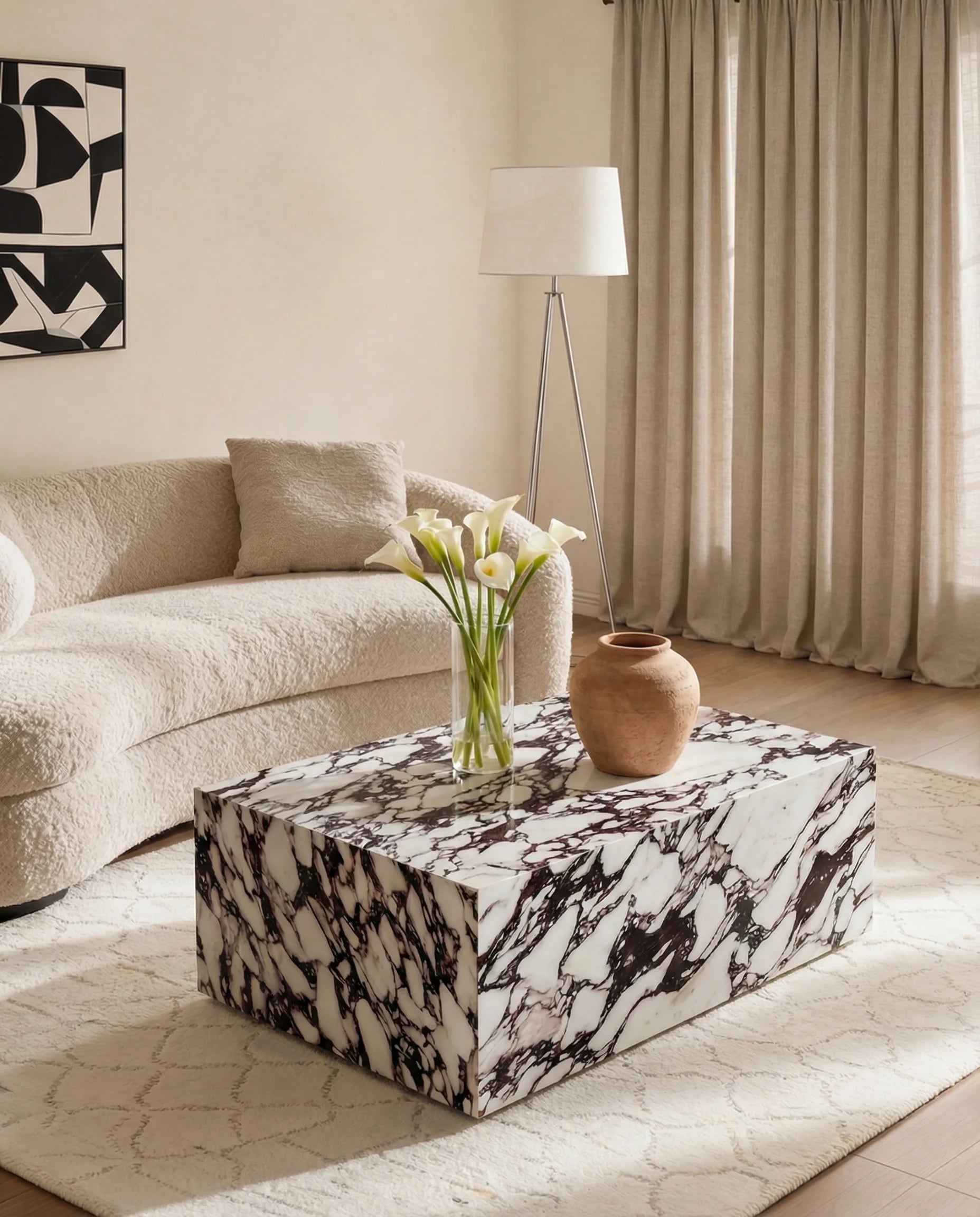 Maxime Calacatta Viola Marble Floating Coffee Table