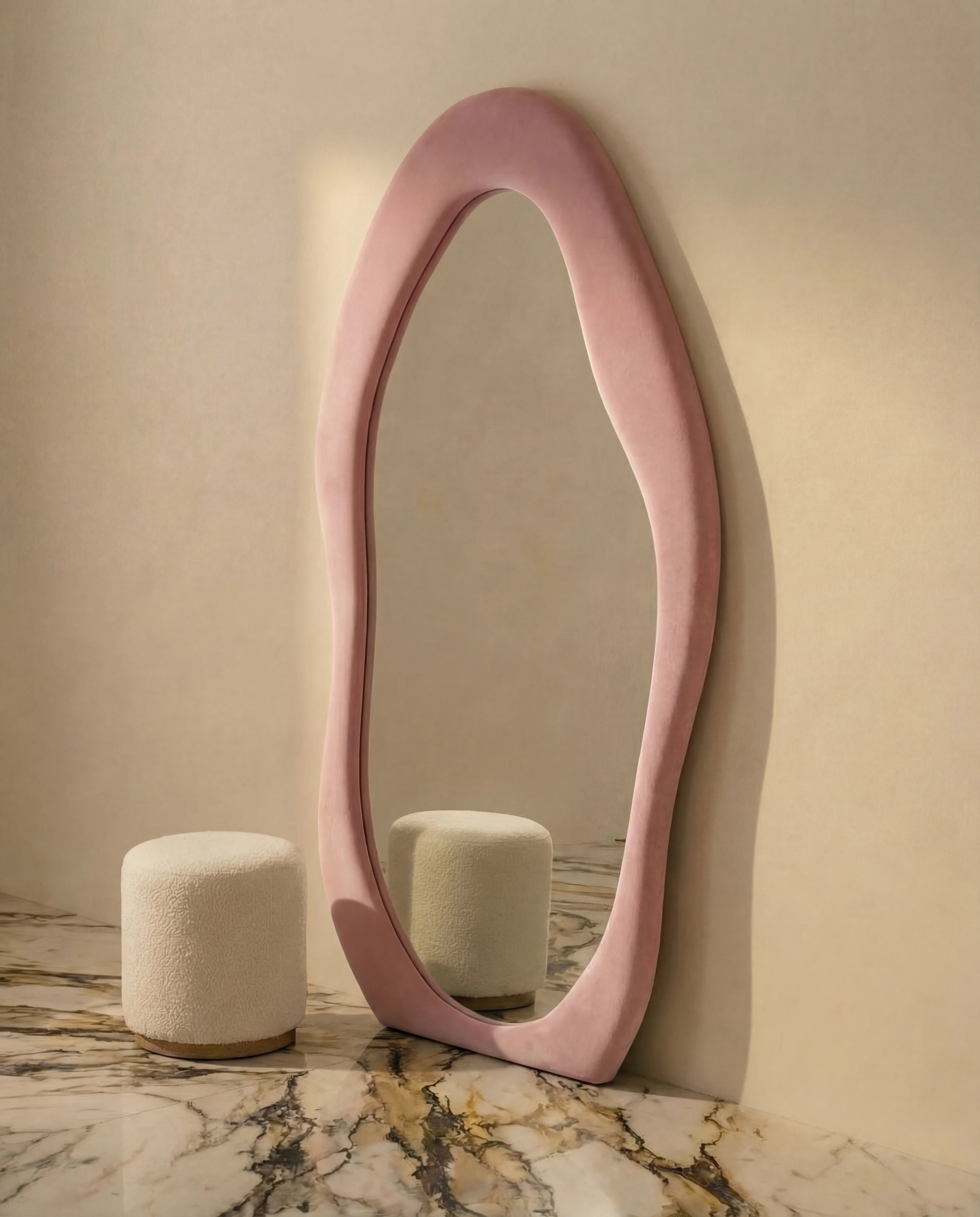 Mina Pink Flannelette Funky Wall Mirror