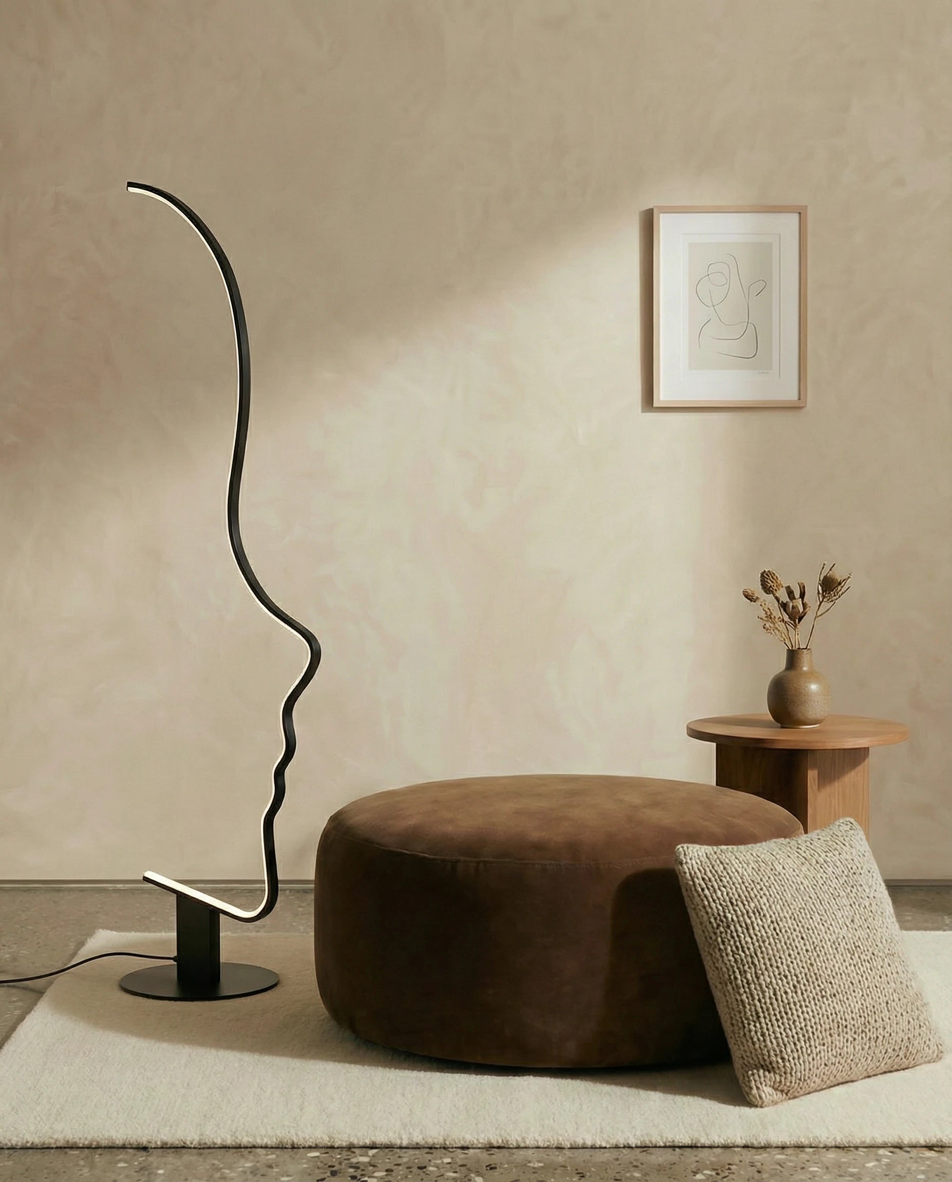 Minimalist Face Shape Metal Floor Lamp