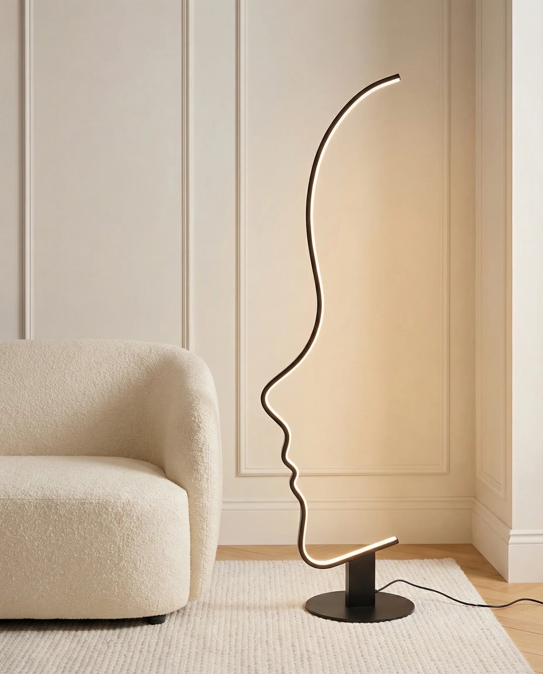 Minimalist Face Shape Metal Floor Lamp