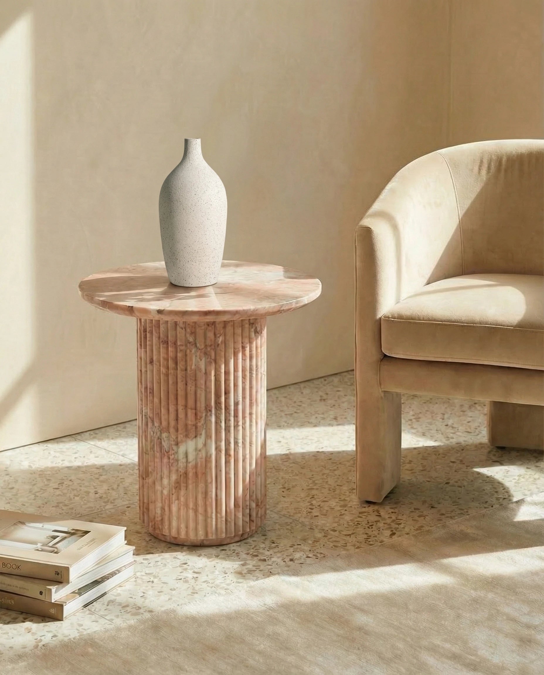 Mirabel Ivory Textured Ceramic Floor Vase