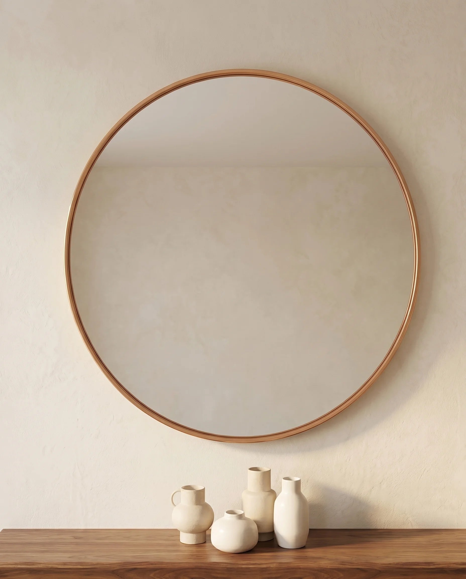 Modern Golden Round Wall Mirror