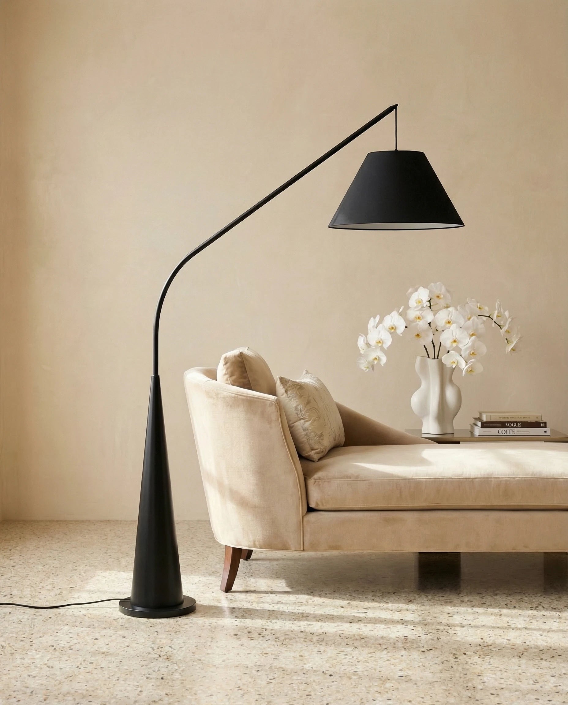 Moretti Black Fishing Rod Standing Lamp