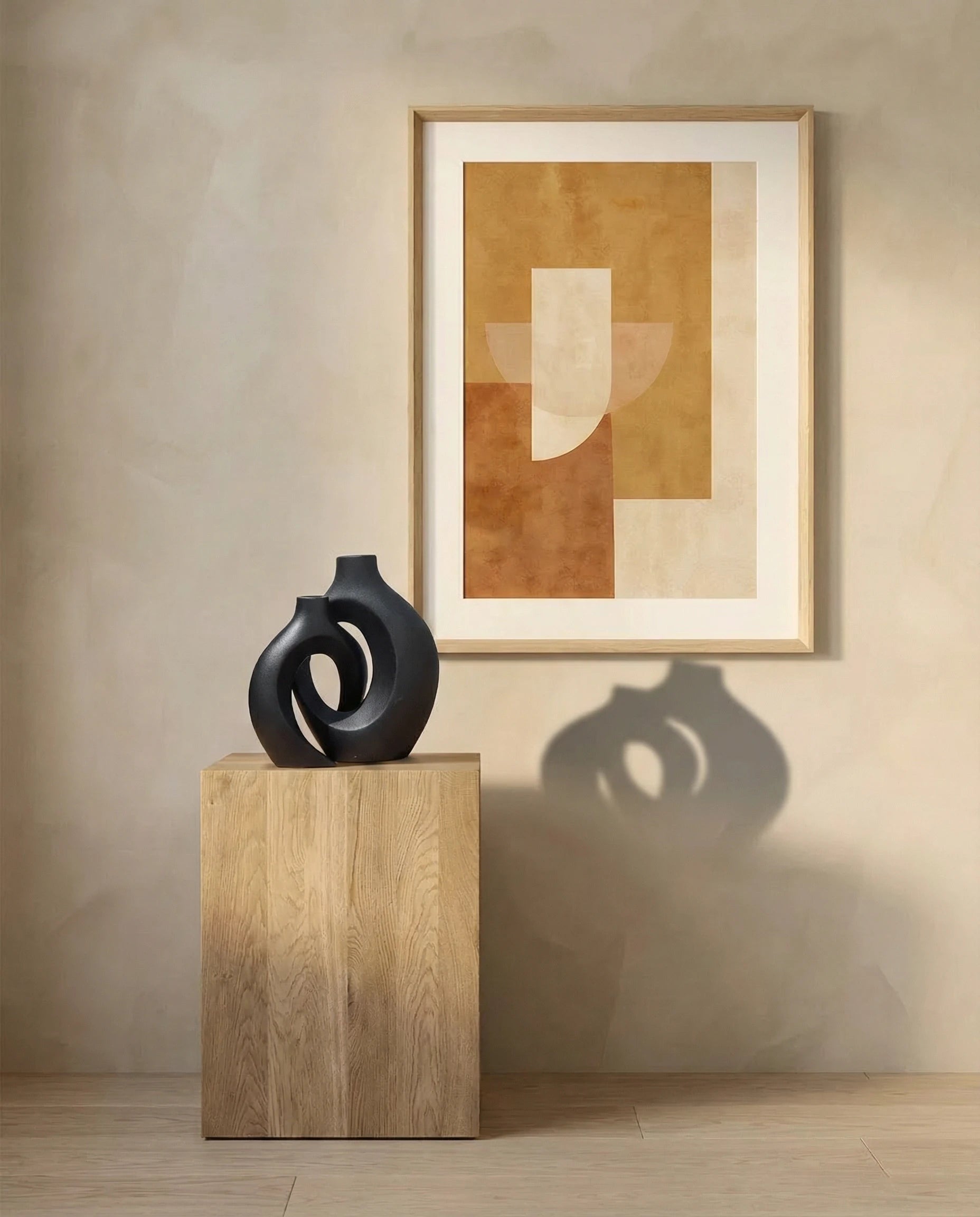 Nora Black 2-in-1 Ceramic Loop Vase Set