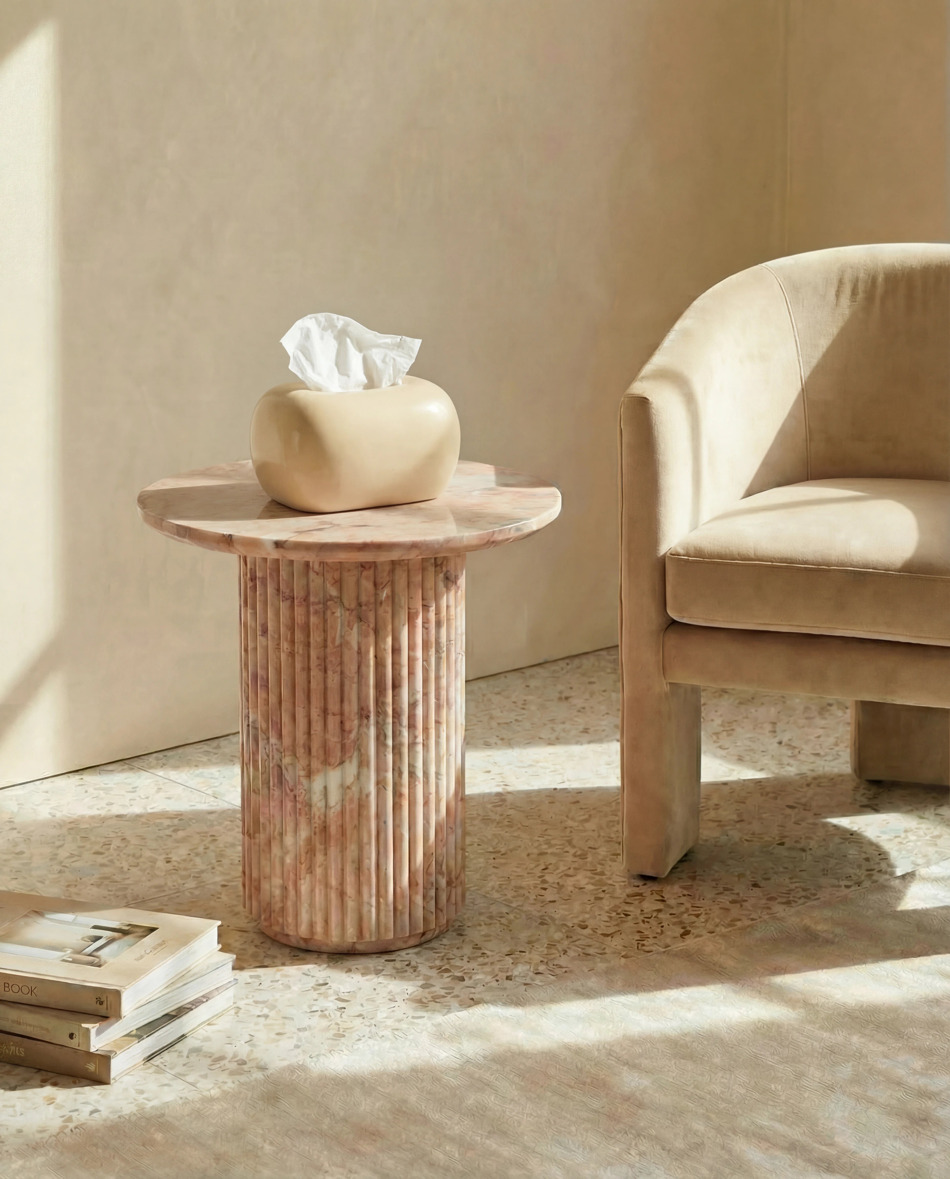 Noya Cream Ceramic Tissue Box