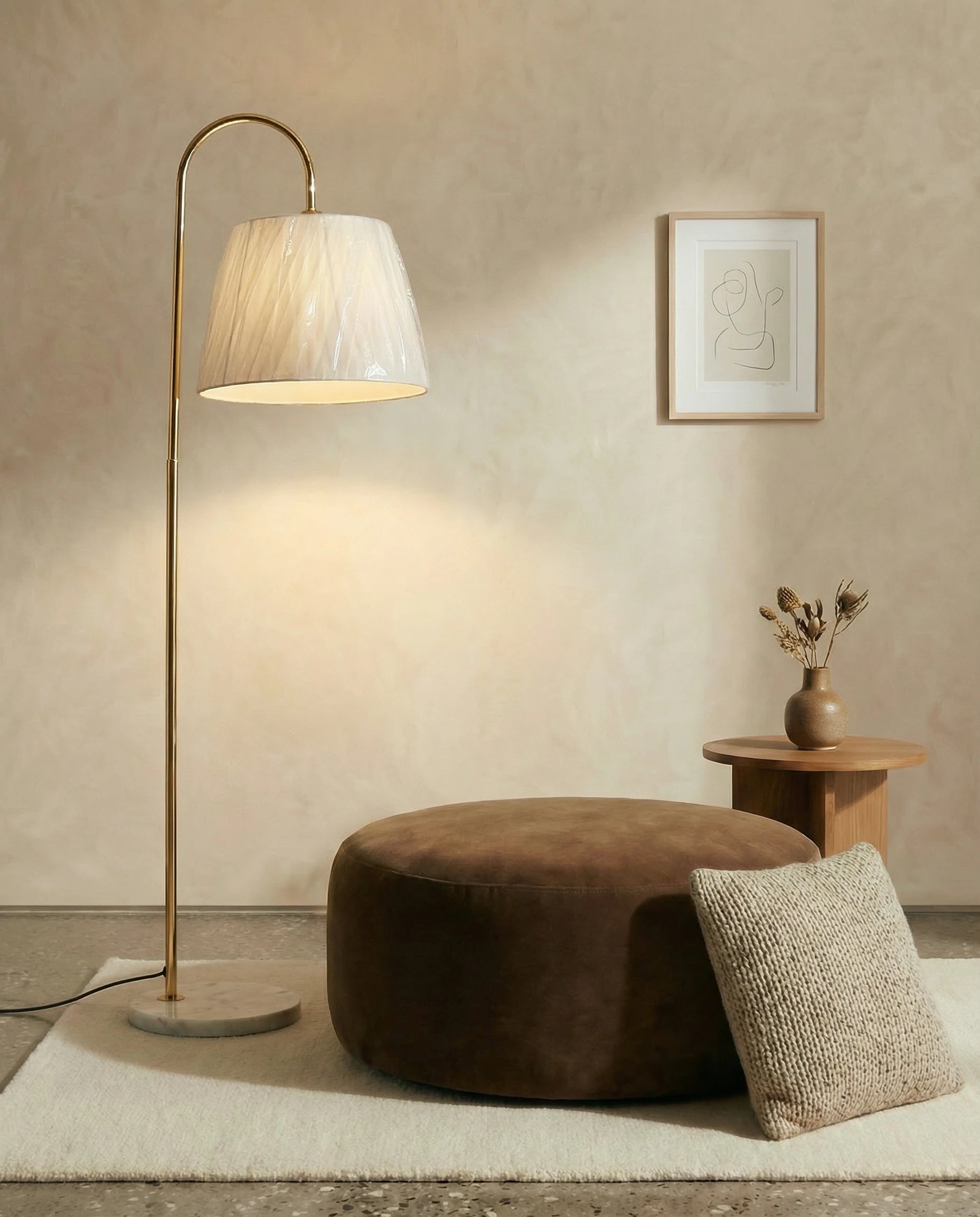 Olivia Retro Glossy Arch Floor Lamp