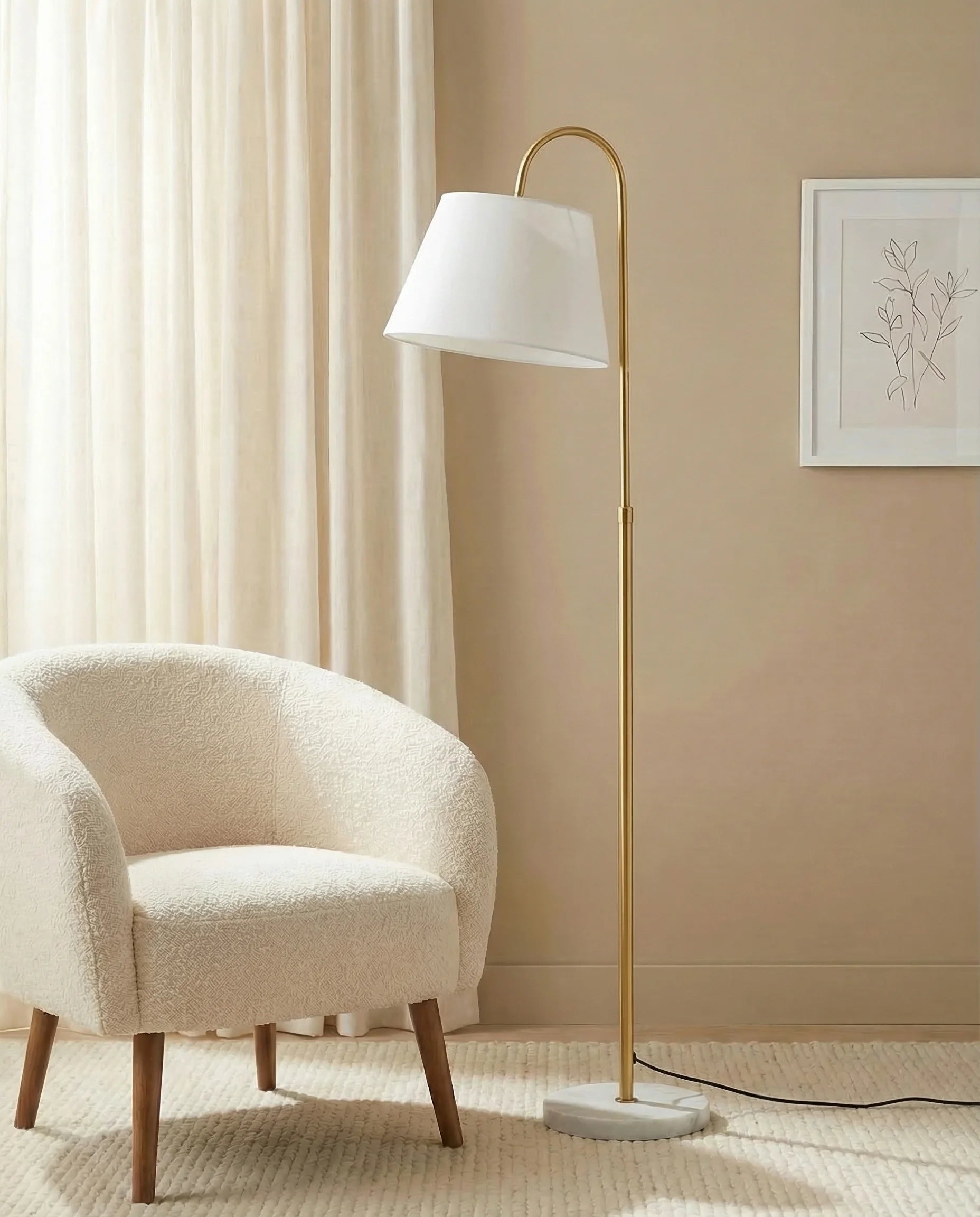 Olivia Retro Glossy Arch Floor Lamp