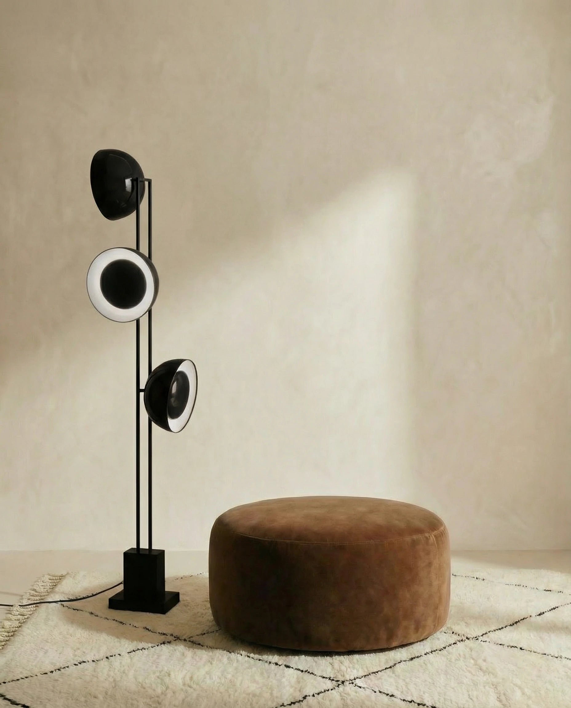 Pluto Triple Sphere Black Floor Lamp