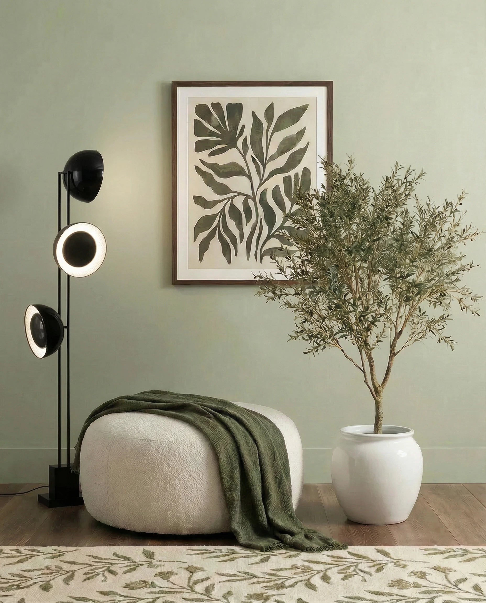 Pluto Triple Sphere Black Floor Lamp