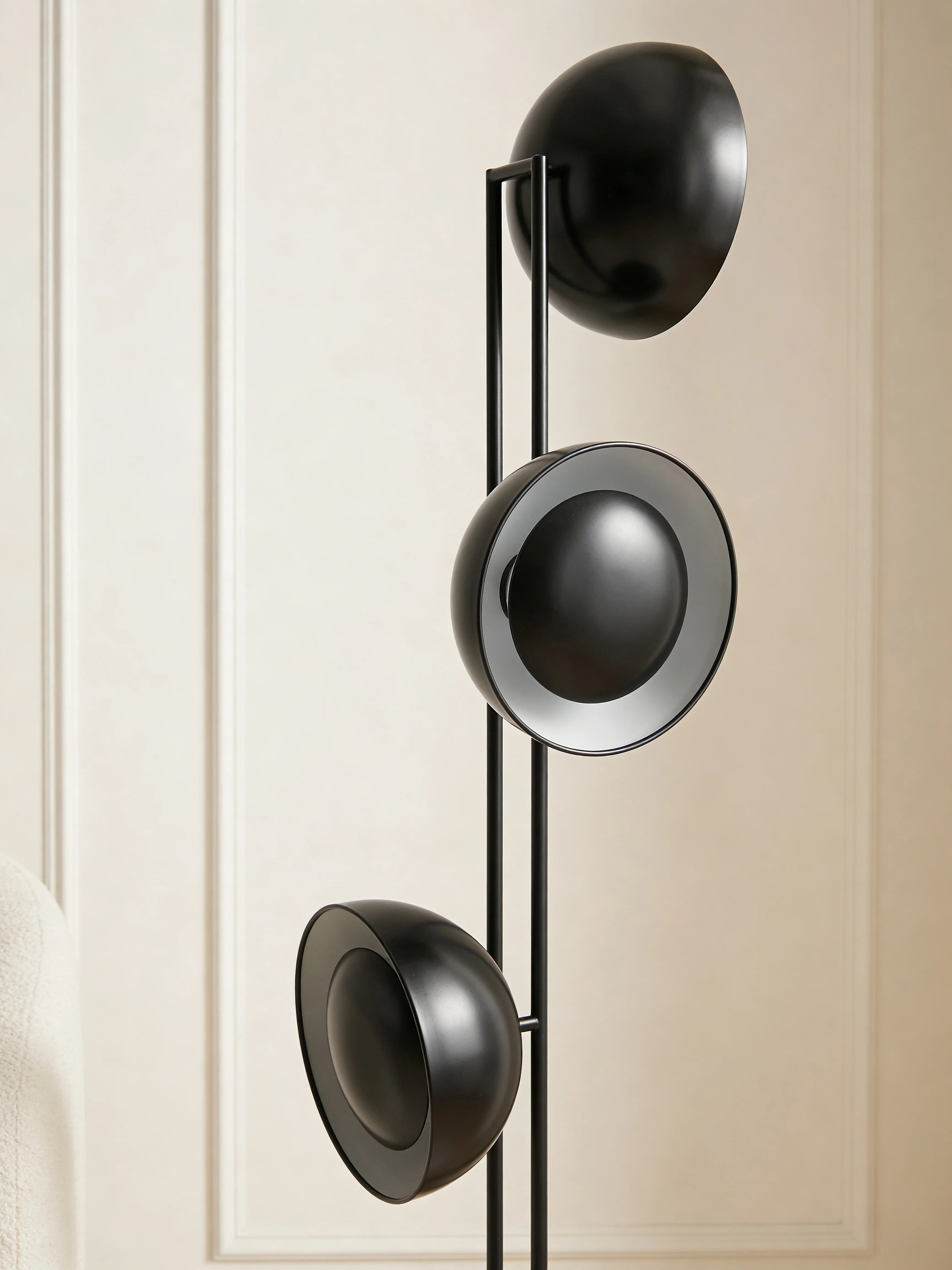 Pluto Triple Sphere Black Floor Lamp