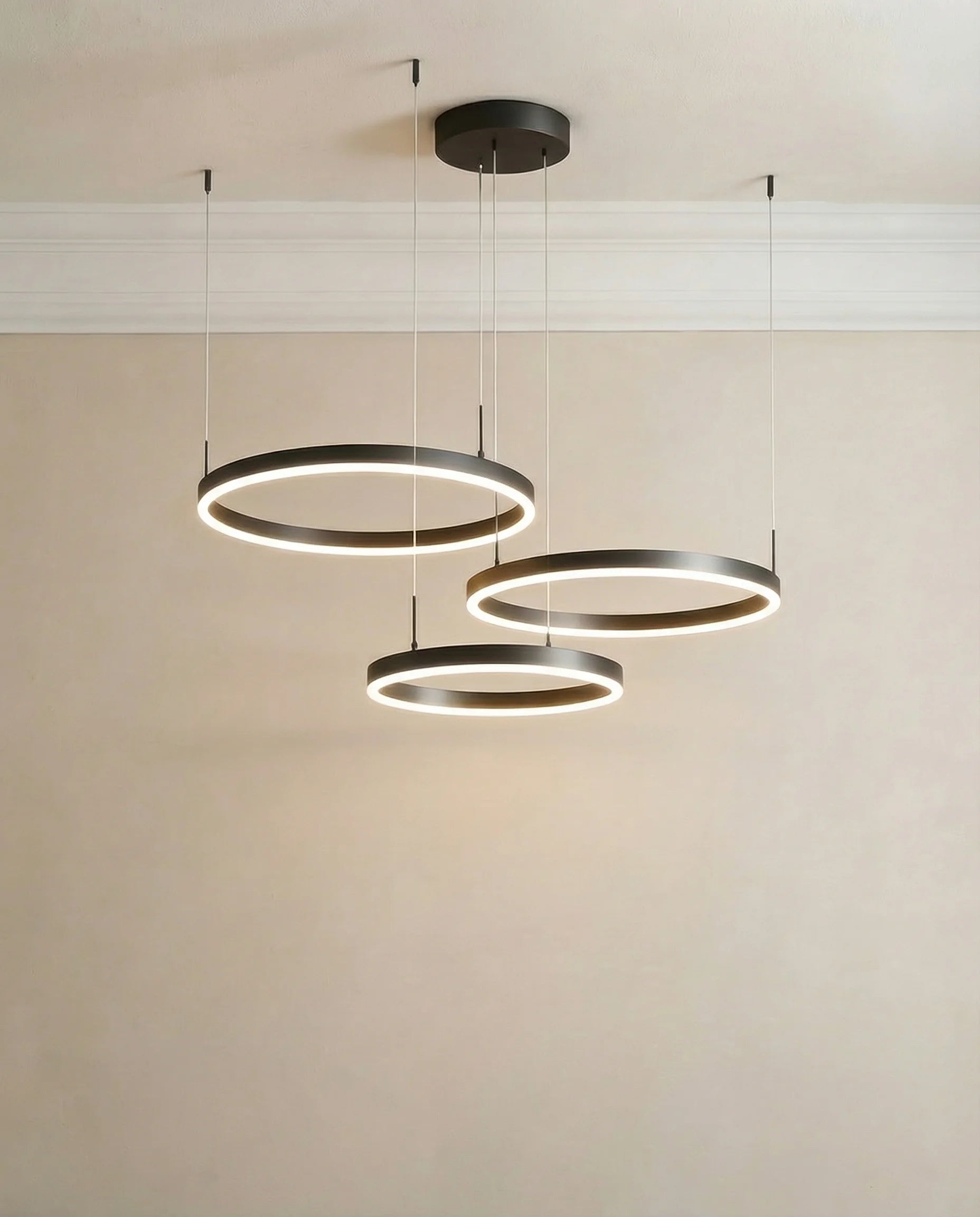Possini Black Tri Ring Hanging Lights