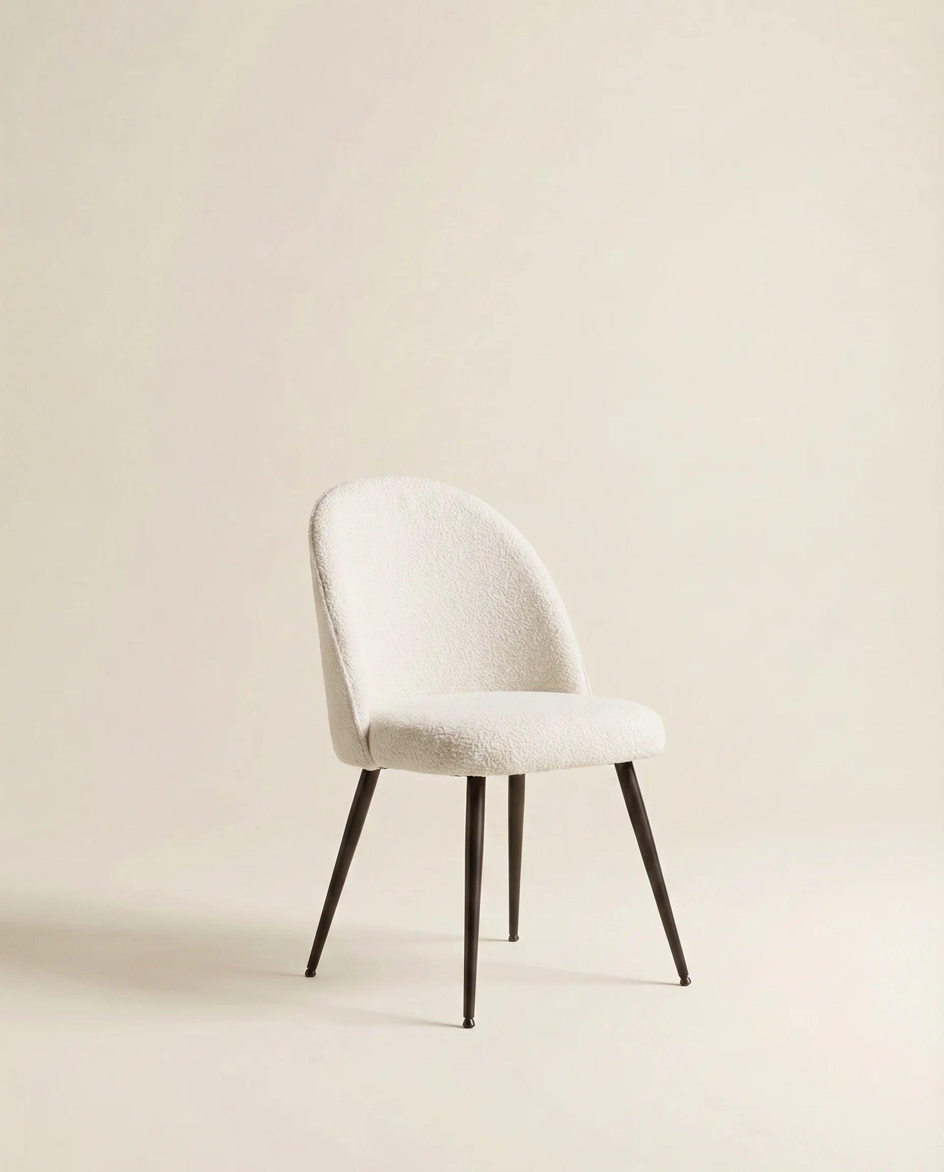 Posy Curved Bouclé Dining Chair