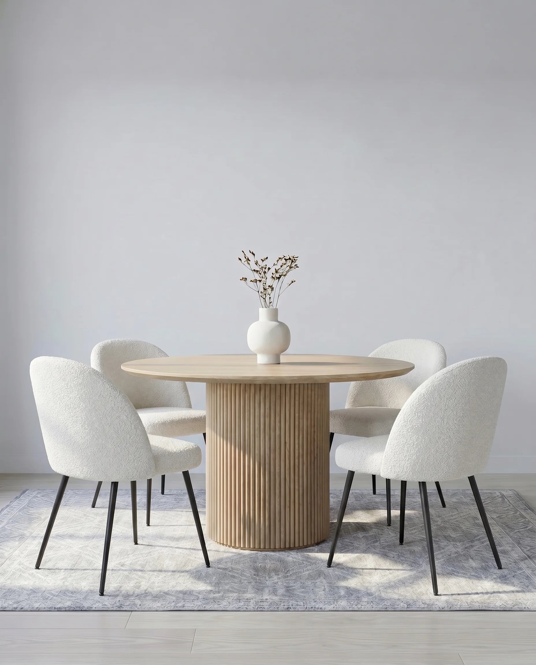 Posy Curved Bouclé Dining Chair